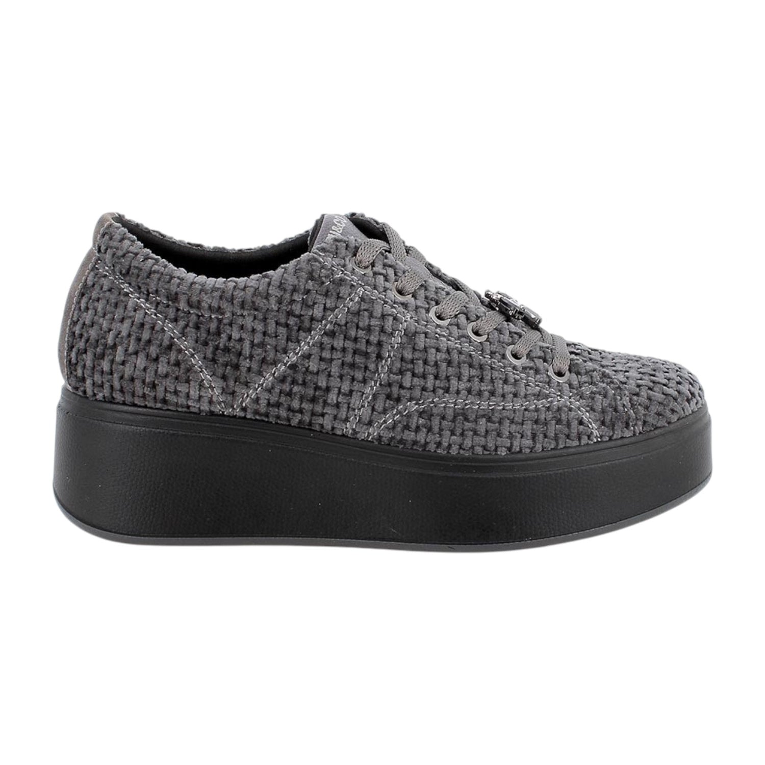Igi&Co Sneakers Platform Donna in Velluto Grigia con Accessorio