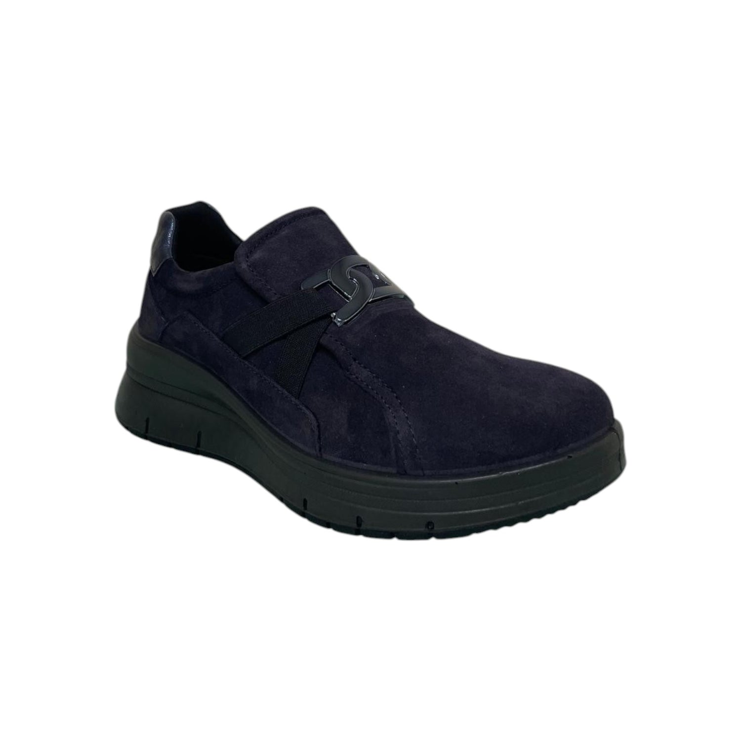 Enval Soft Mocassino Donna in Camoscio Blu con Zeppa