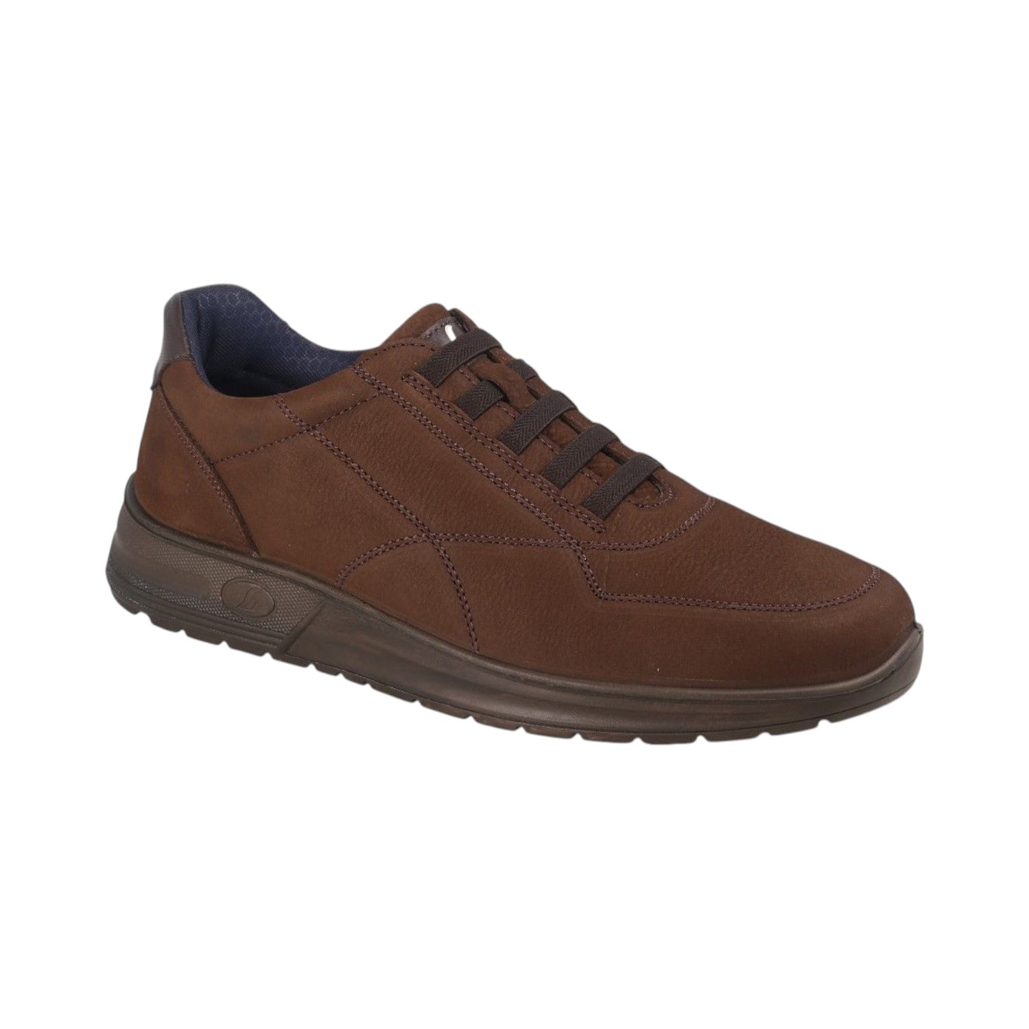 Luisetti Slip On Uomo in Nabuck Caffè con Lacci Elasticizzati