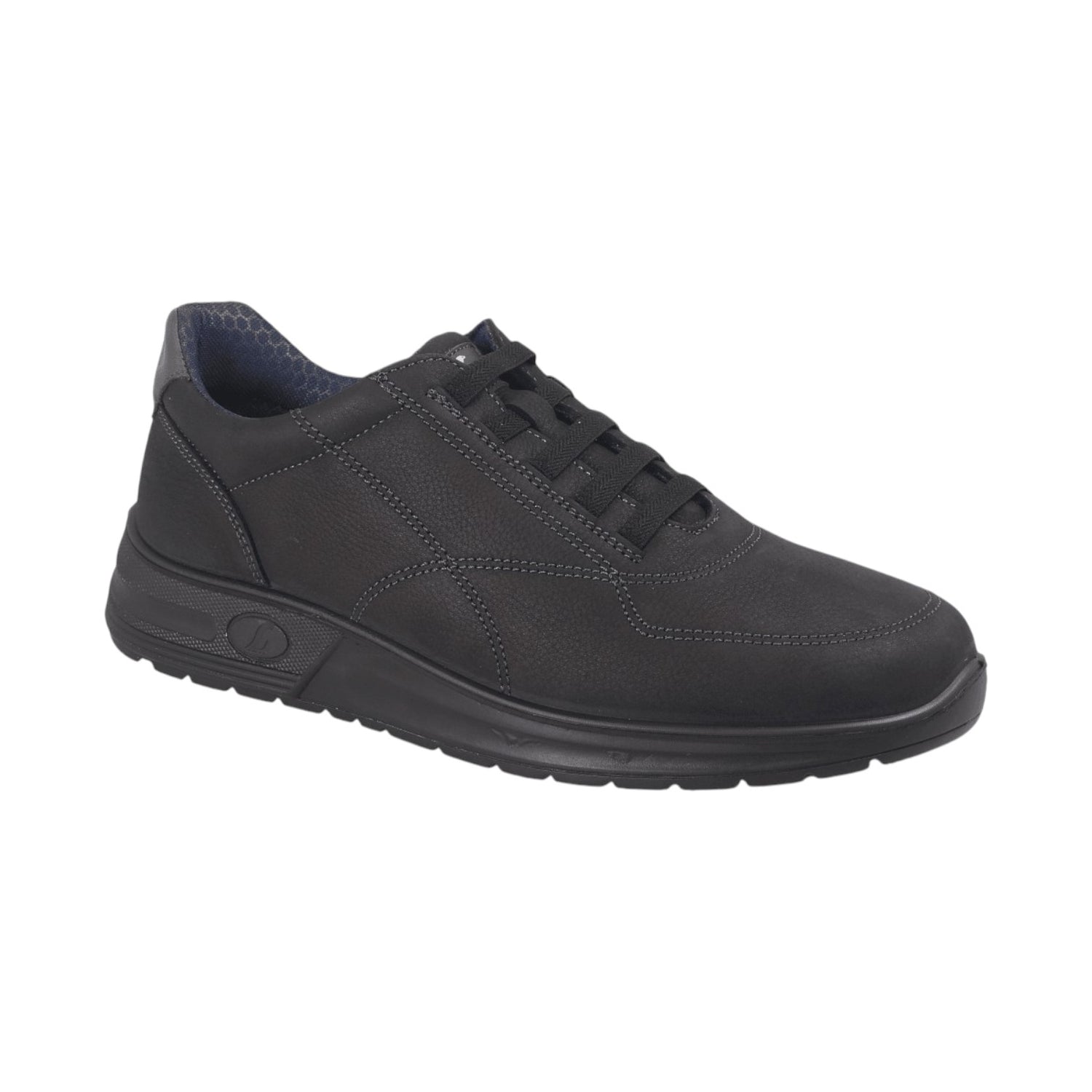 Luisetti Slip On Uomo in Nabuck Nero con Lacci Elasticizzati