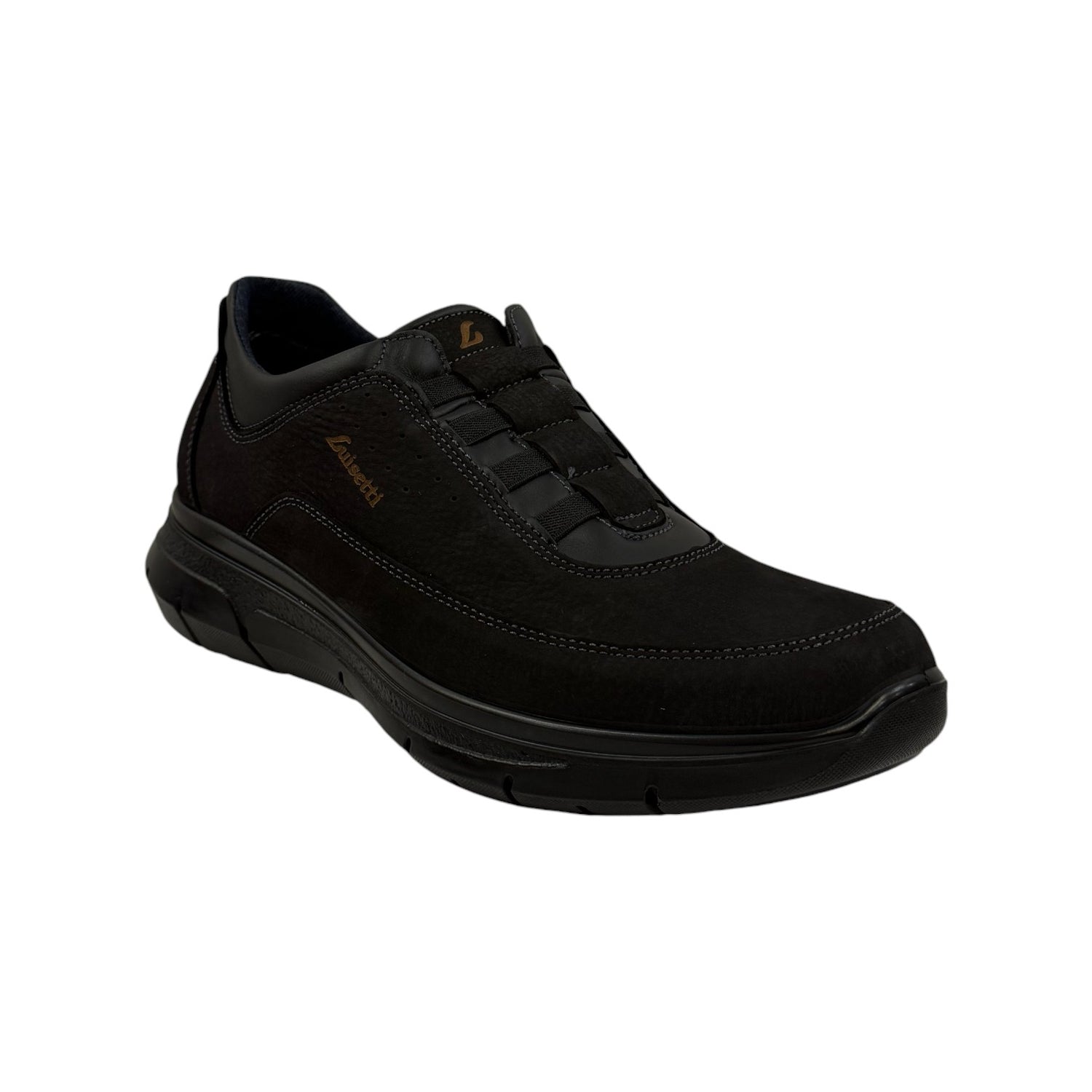 Luisetti Slip On Uomo in Nabuck Nero