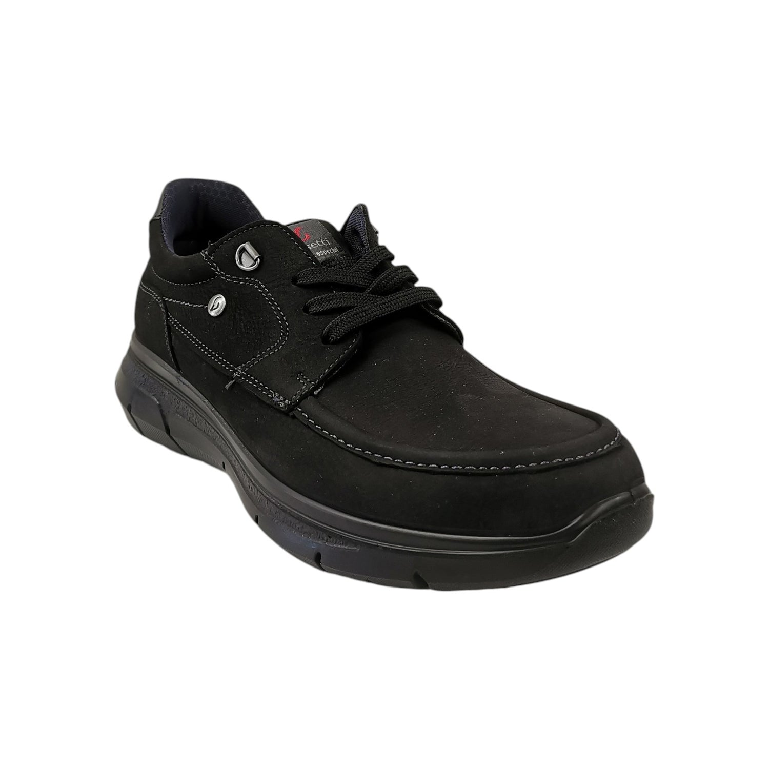 Luisetti Allacciato Uomo in Morbido Nabuck Nero