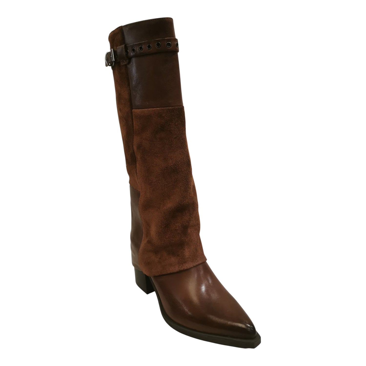 Helena Backer Dakota Stivale Donna in Camoscio con Fibbia e Tacco Alto 70mm