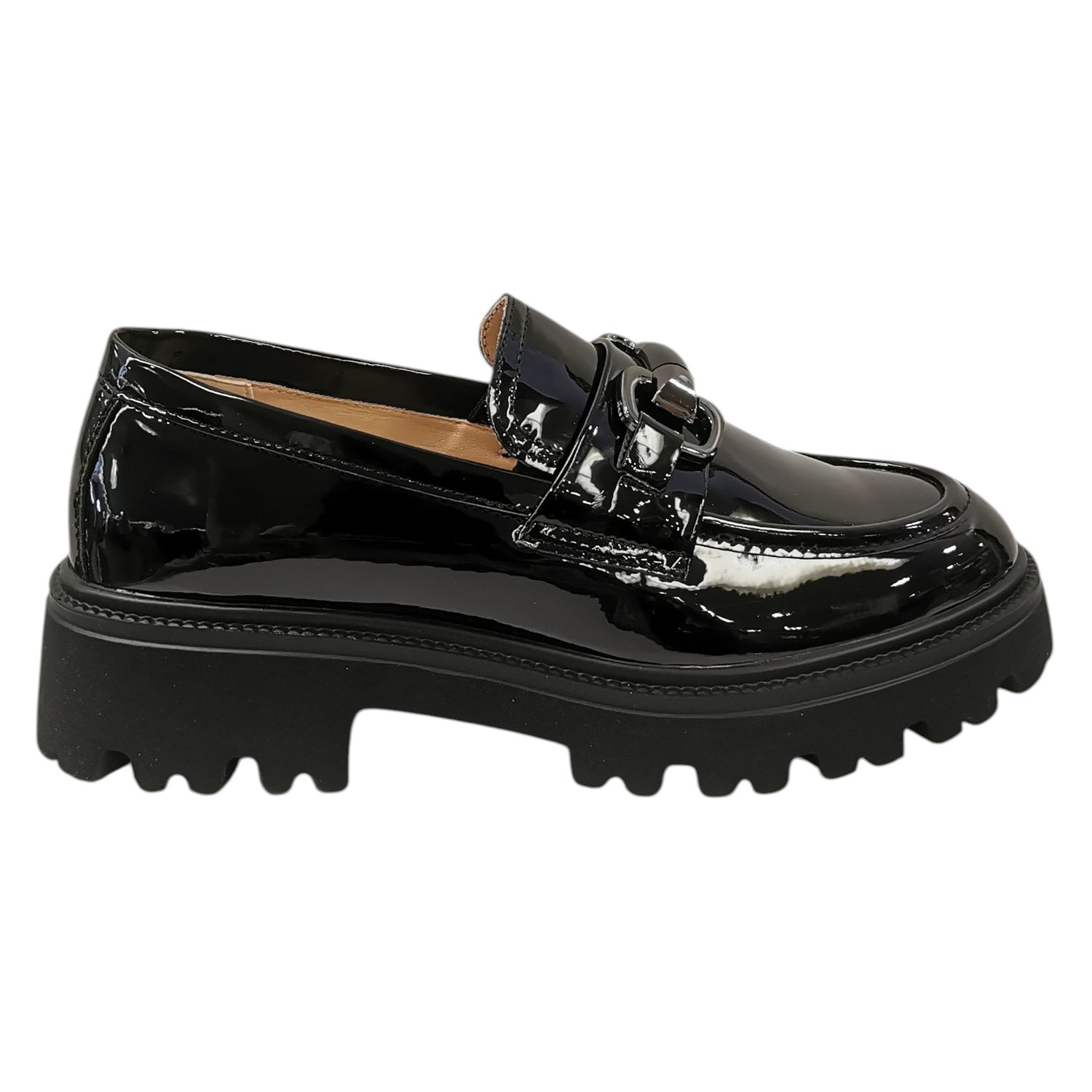Keys Mocassino Donna in Vernice Nera con Morsetto