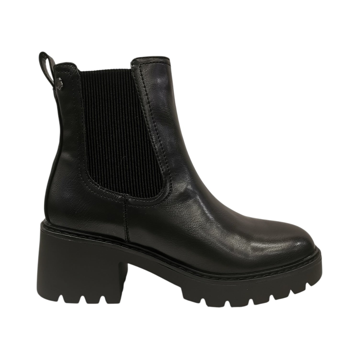 Carmela Stivaletto Donna in Ecopelle Nera con Elastico e Tacco Largo Alto 60mm