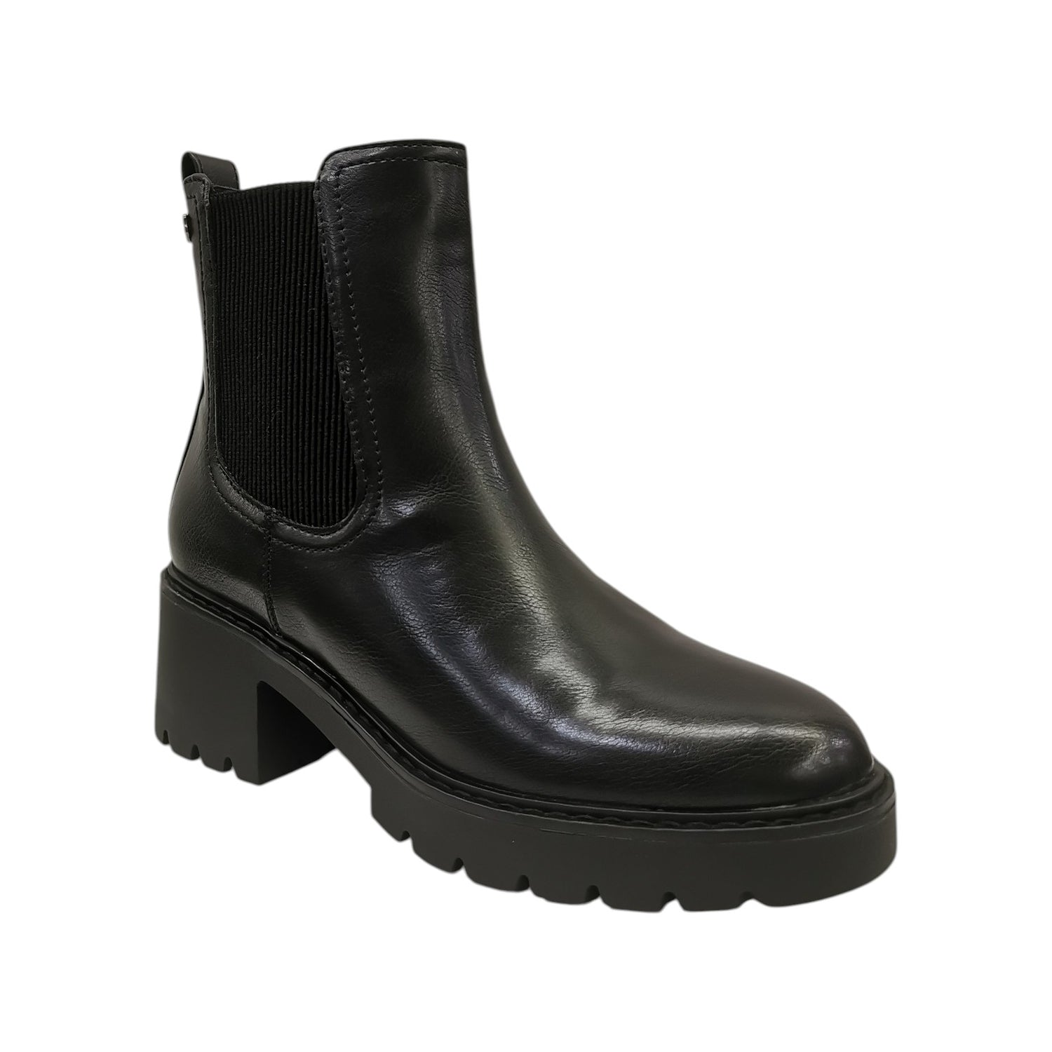 Carmela Stivaletto Donna in Ecopelle Nera con Elastico e Tacco Largo Alto 60mm