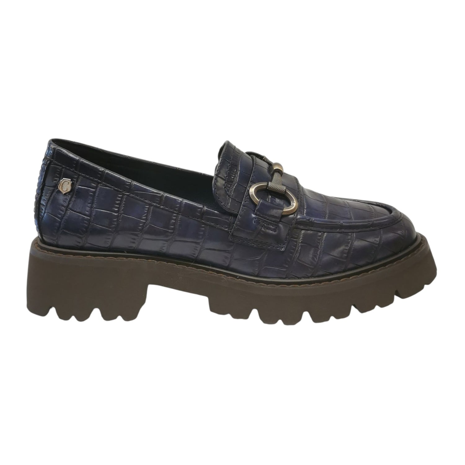 Carmela Mocassino Donna Blu con Stampa Cocco e Morsetto