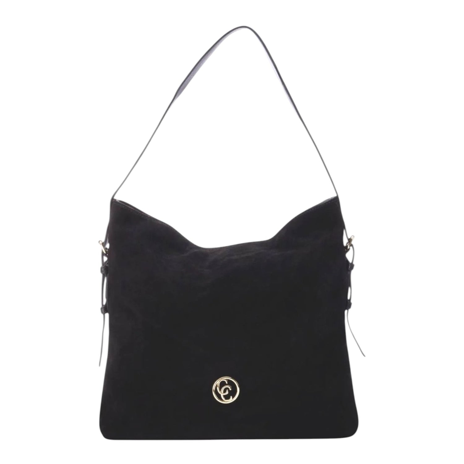 Carmela Borsa a Spalla Donna in Pelle e Camoscio Nera