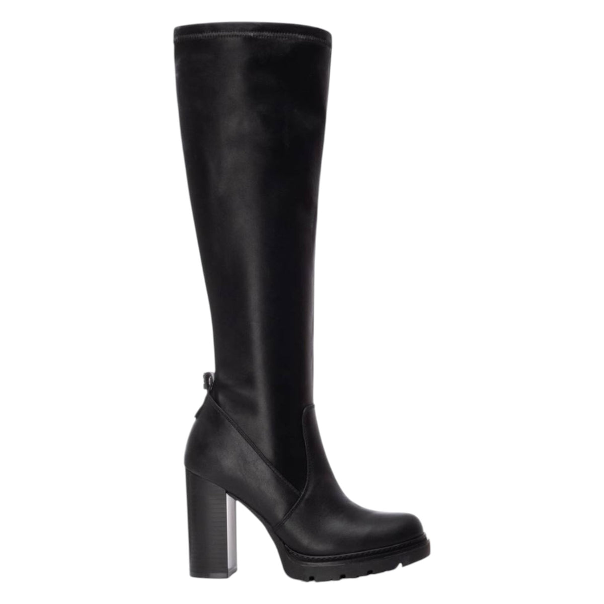 Refresh Stivale Donna in Ecopelle Nera con Tacco Largo Alto 95mm