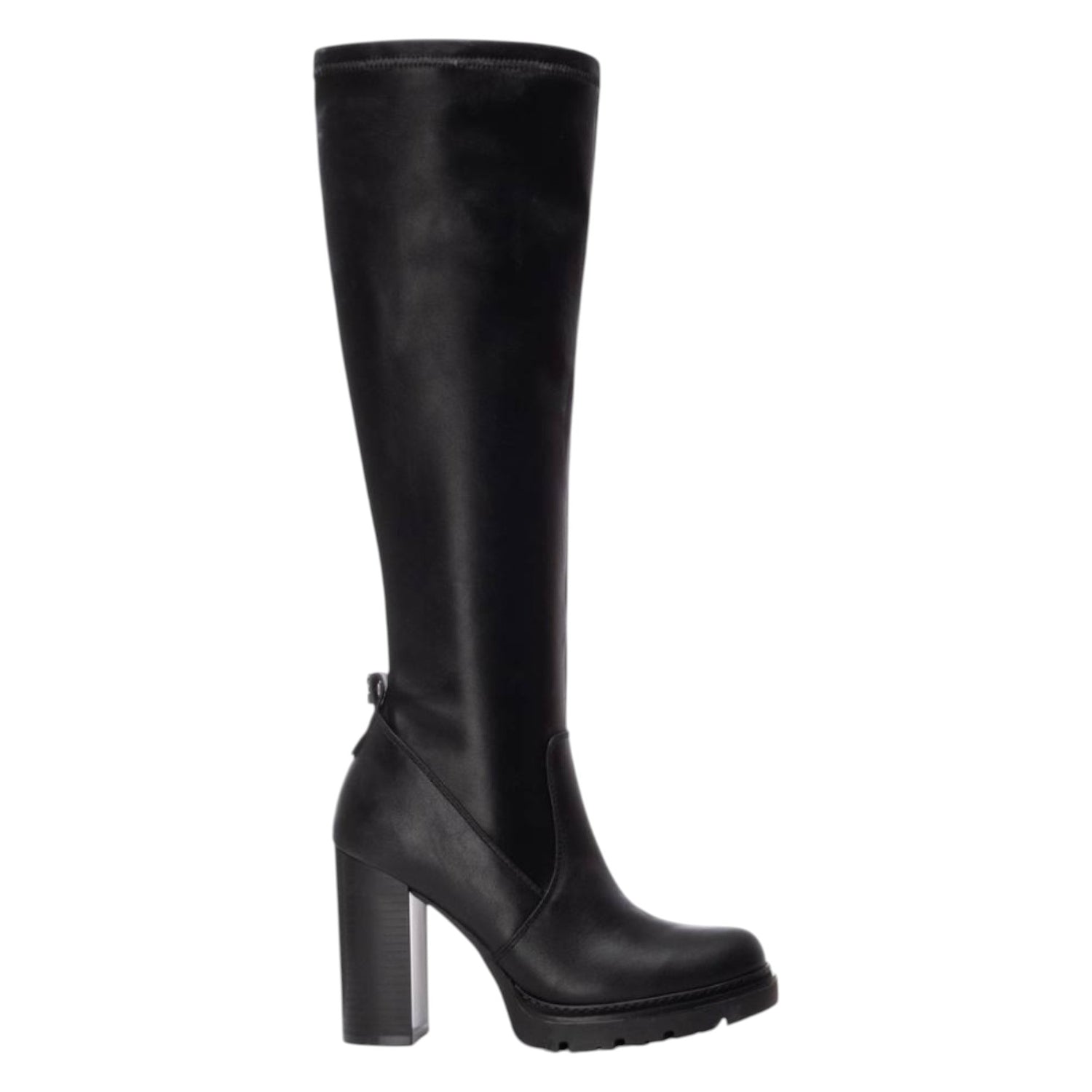 Refresh Stivale Donna in Ecopelle Nera con Tacco Largo Alto 95mm