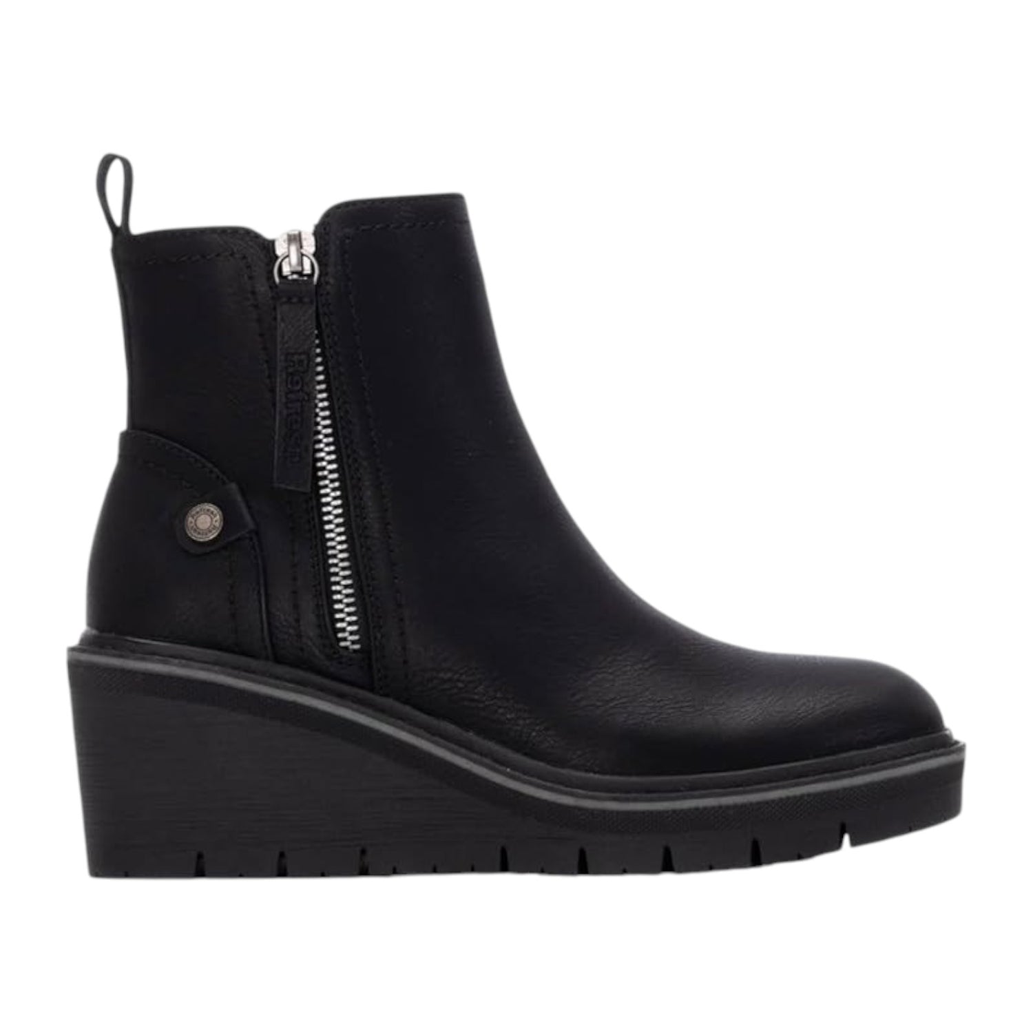 Refresh Stivaletto Donna in Ecopelle Nera con Zeppa Alta 70mm