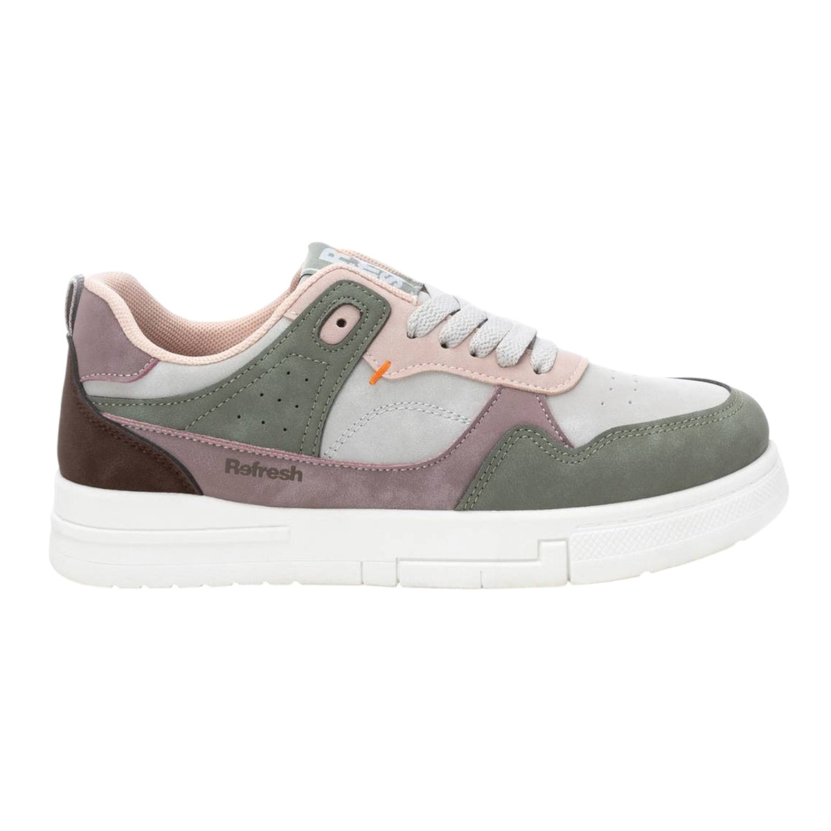 Refresh Sneakers Donna in Ecopelle e Nabuck Kaki con Memory
