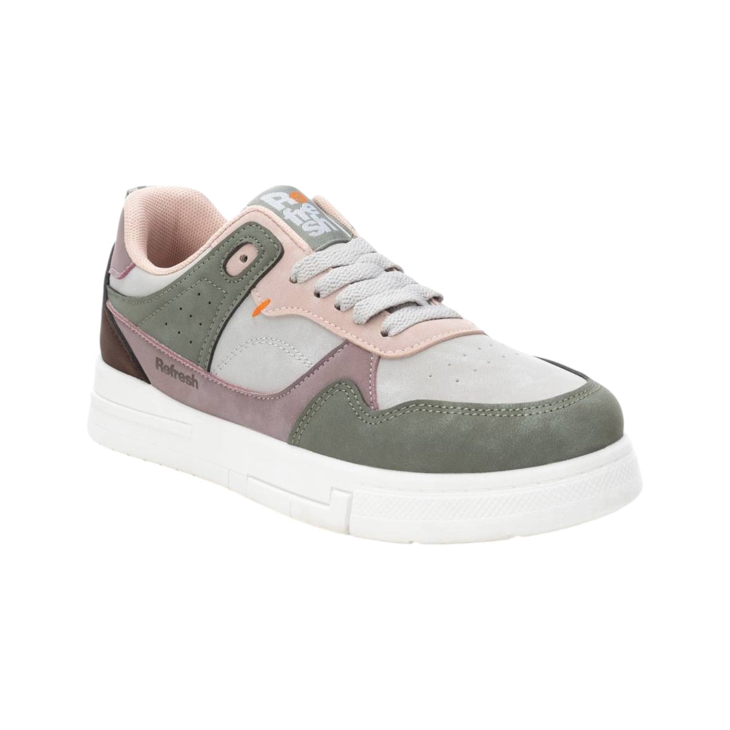 Refresh Sneakers Donna in Ecopelle e Nabuck Kaki con Memory