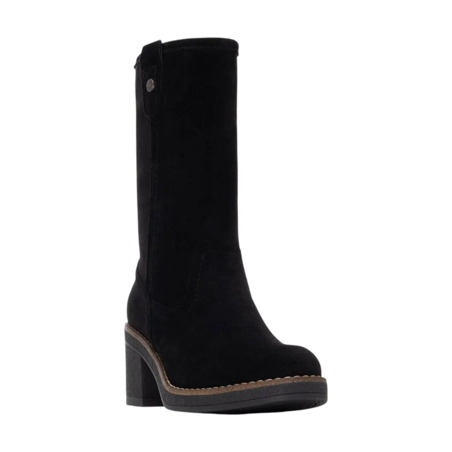 Refresh Stivale Donna in Camoscio Nero con Tacco Largo Alto 70mm