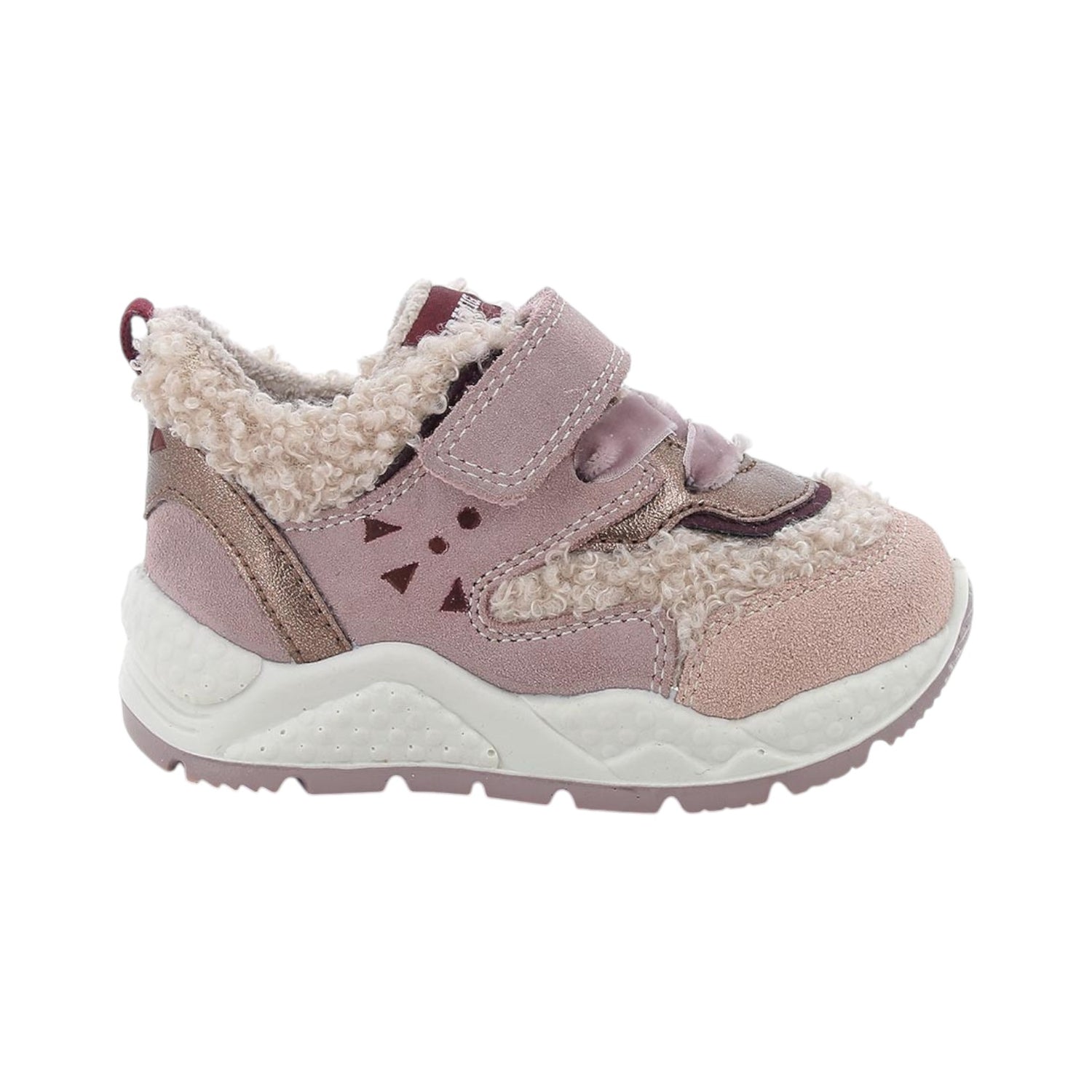 Primigi Sneakers Bambina in Ecopelle e Camoscio Rosa con Pelliccetta
