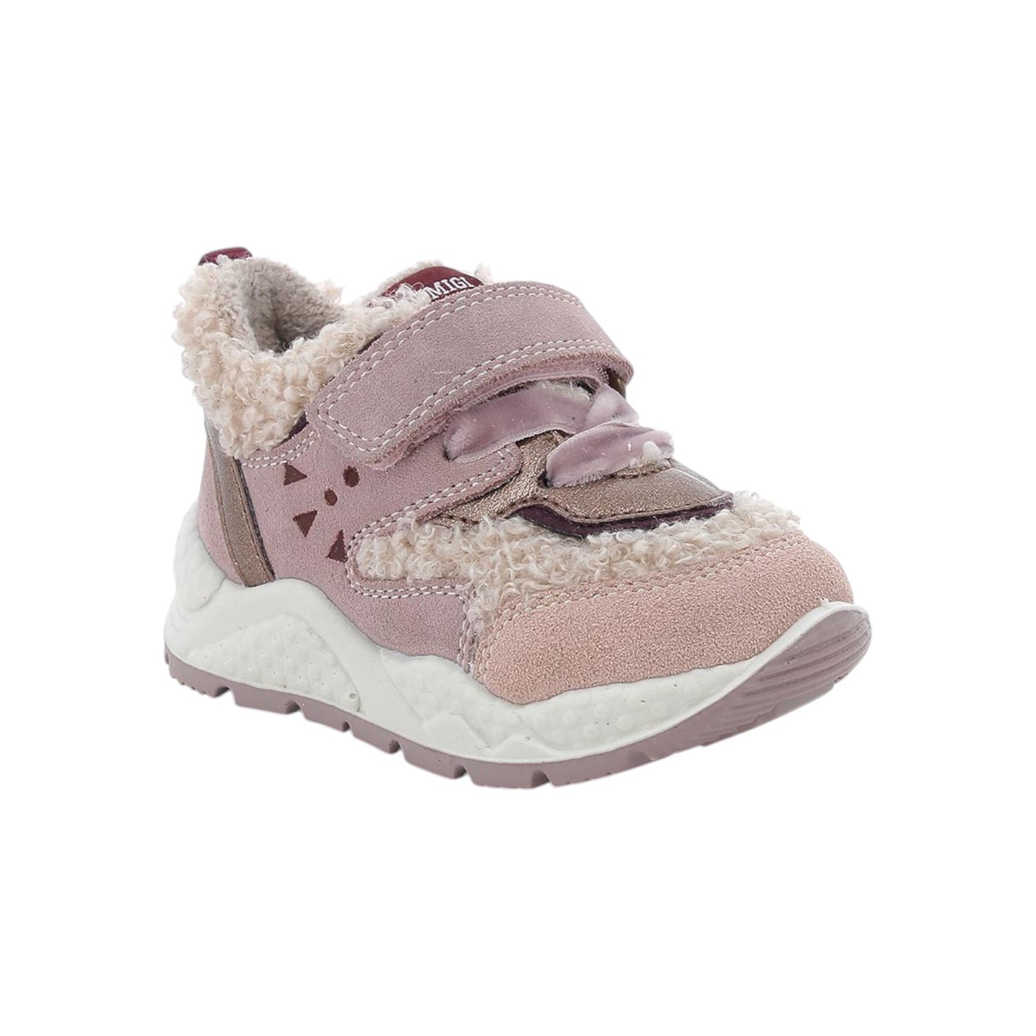 Primigi Sneakers Bambina in Ecopelle e Camoscio Rosa con Pelliccetta