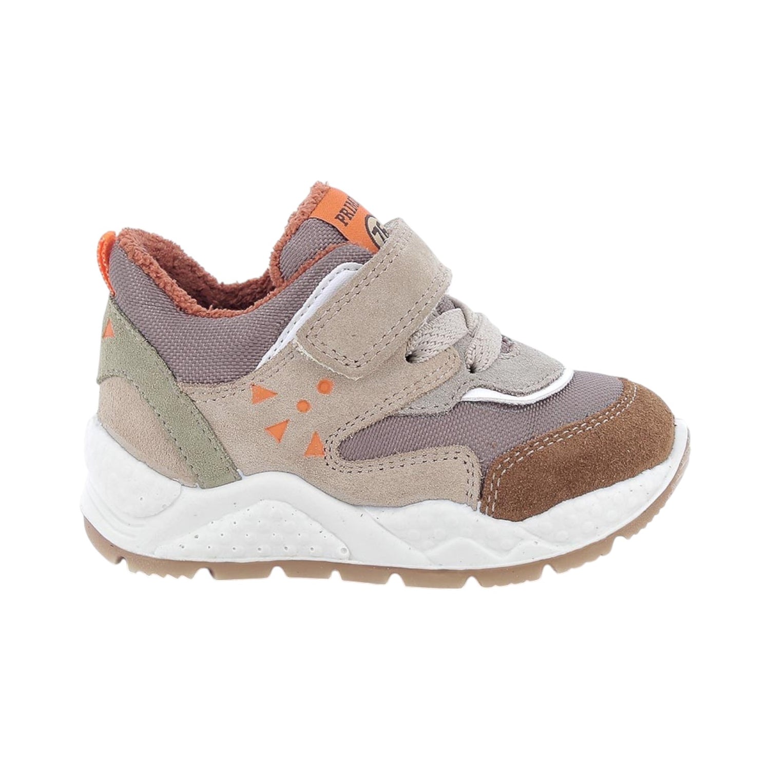 Primigi Sneakers Bambino in Scamosciato e Tessuto Biscotto Cuoio