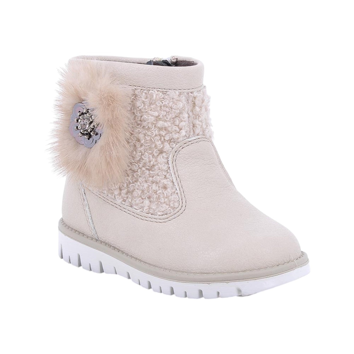 Primigi Stivaletto Donna in Ecopelle Sabbia con Pelliccetta Sintetica