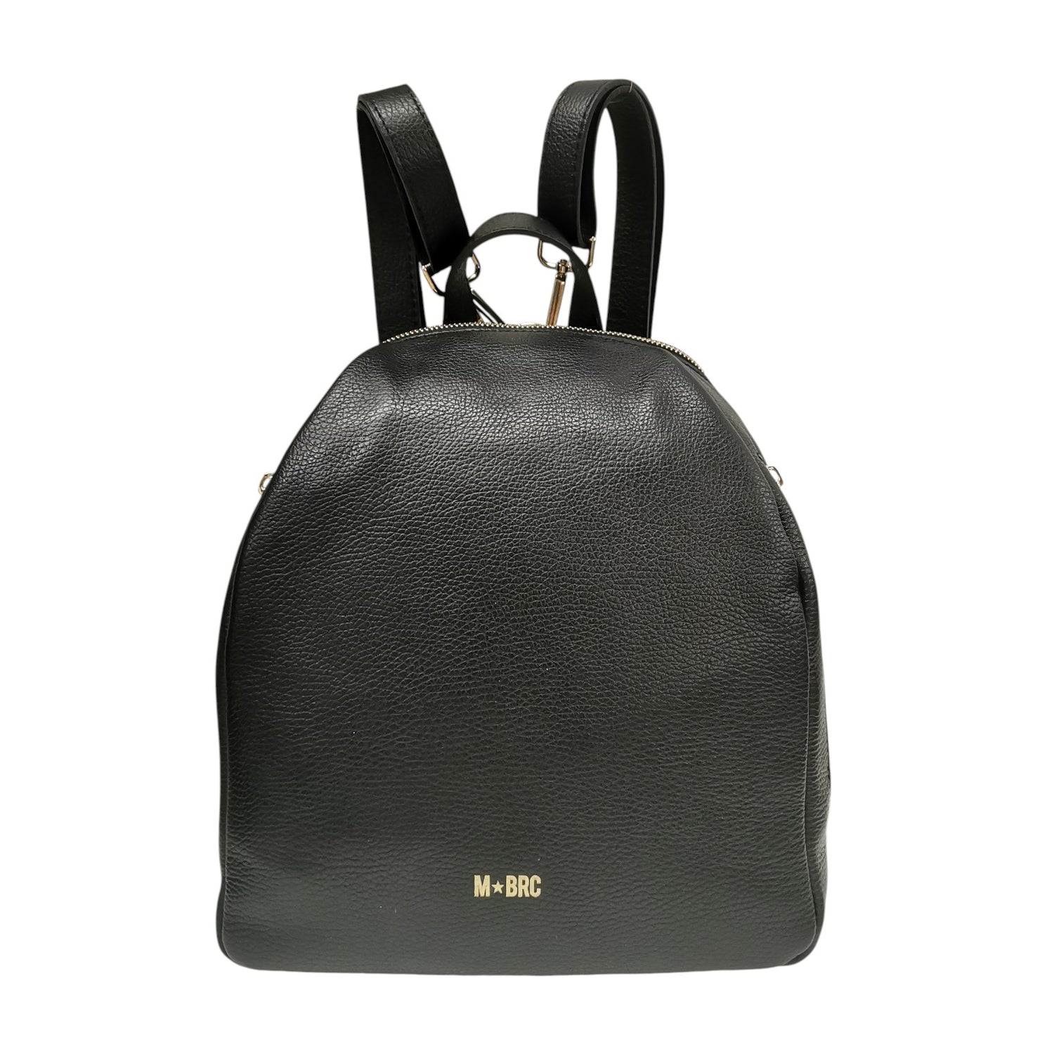 M Brc Zaino Donna Linea Obona in Pelle Nera con Doppi Spallacci