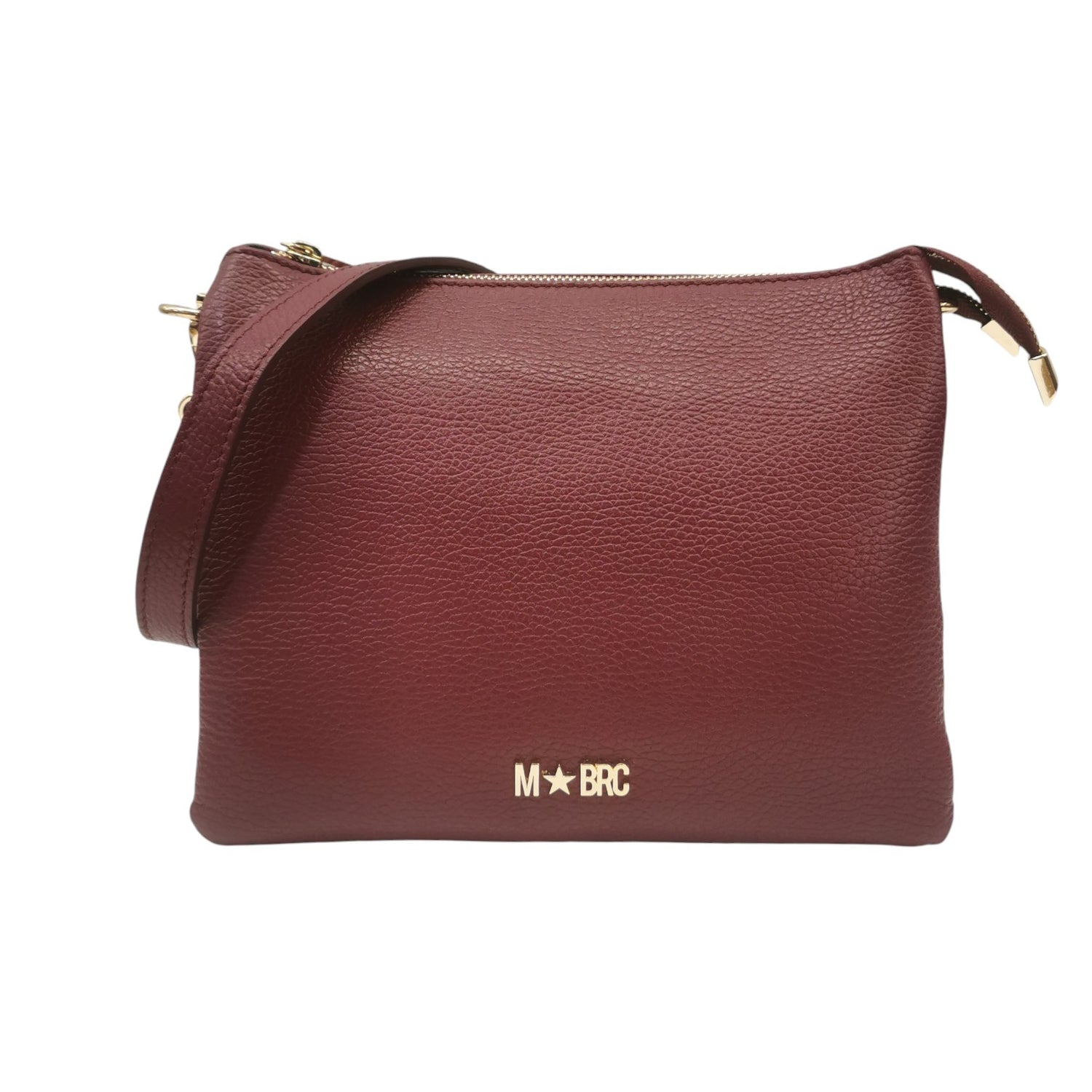 M Brc Borsa a Tracolla Donna Linea Piuma in Pelle Bordeaux a 3 Soffietti