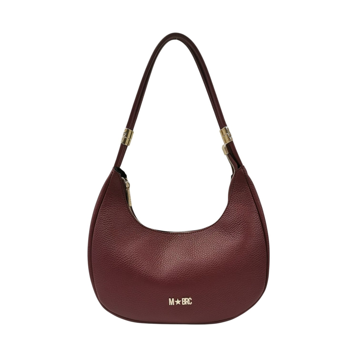 M Brc Borsa a Spalla Mezzaluna Piccola Donna Linea Tubolar in Pelle Bordeaux
