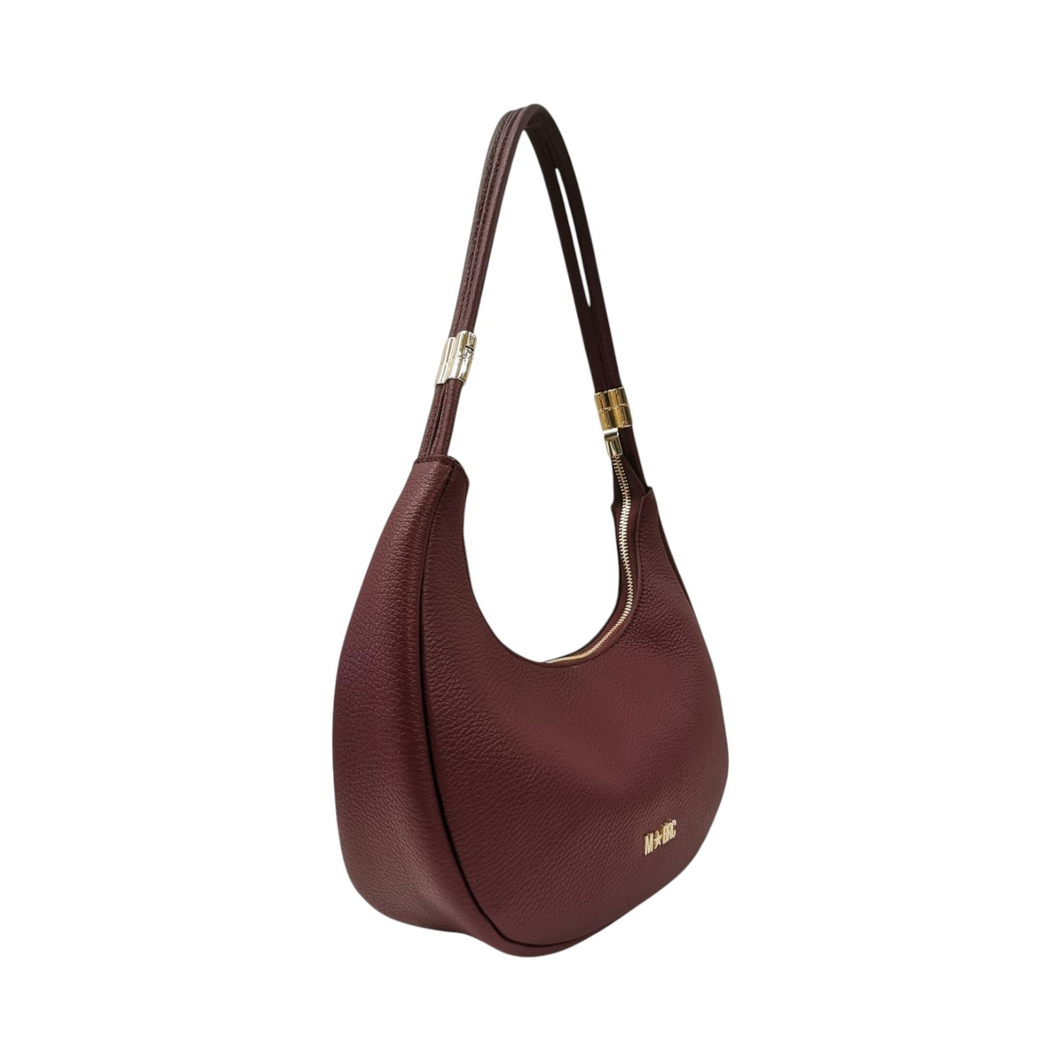 M Brc Borsa a Spalla Mezzaluna Piccola Donna Linea Tubolar in Pelle Bordeaux