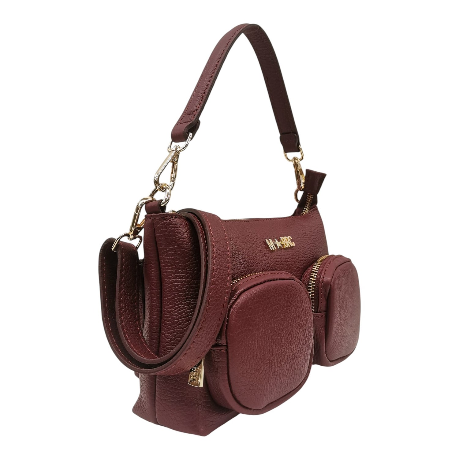 M Brc Borsa Piccola Donna Linea Voyager in Pelle Bordeaux con Tracolla