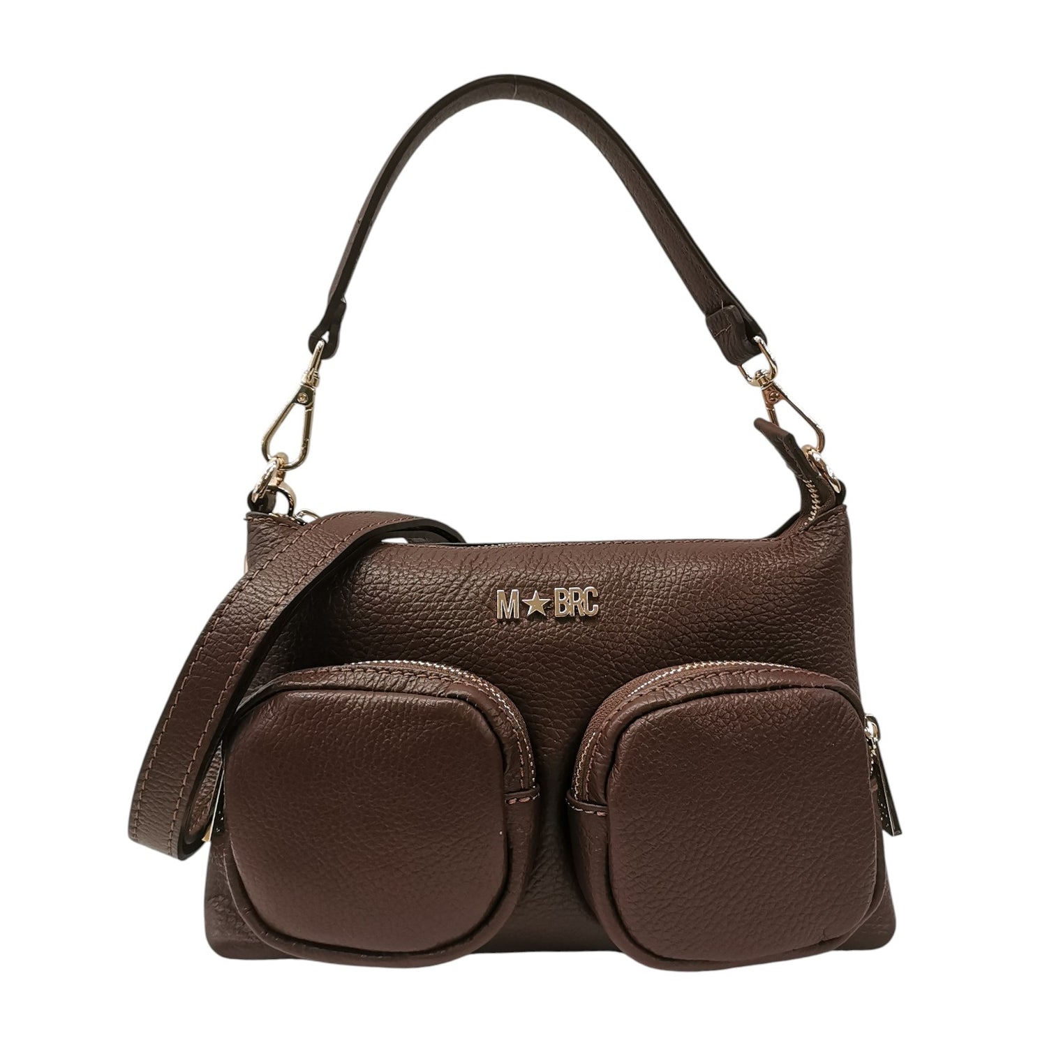 M Brc Borsa Piccola Donna Linea Voyager in Pelle Marrone con Tracolla