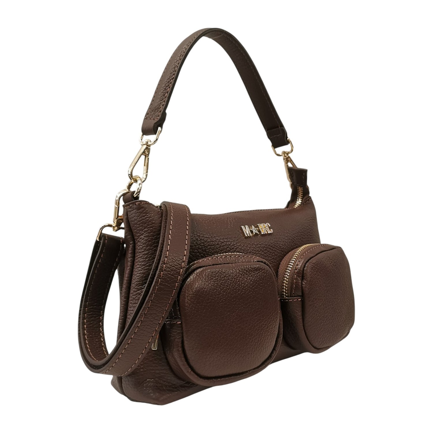 M Brc Borsa Piccola Donna Linea Voyager in Pelle Marrone con Tracolla