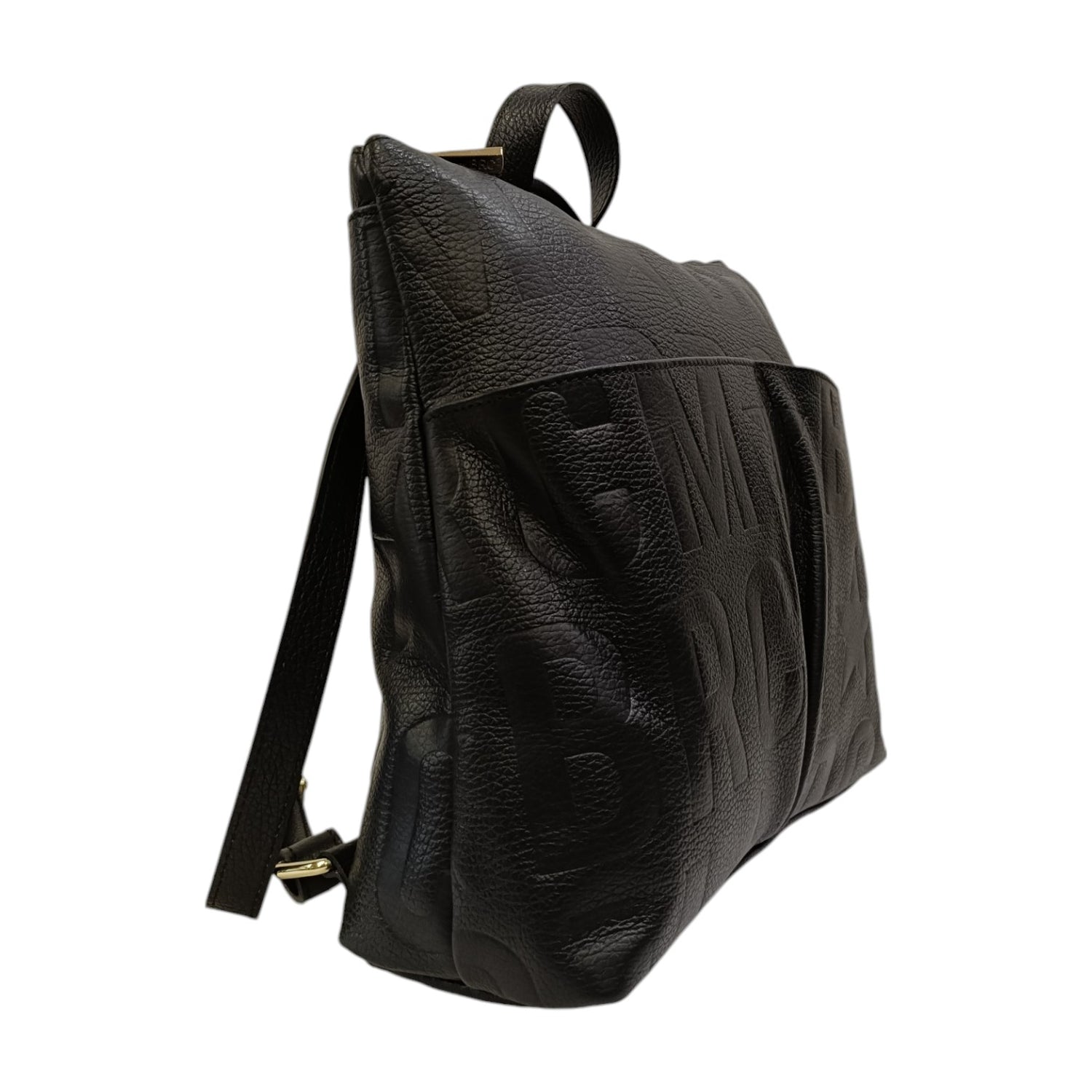 M Brc Borsa/Zaino Nero Linea Macro Doll in Pelle Logata Nero con Tasconi