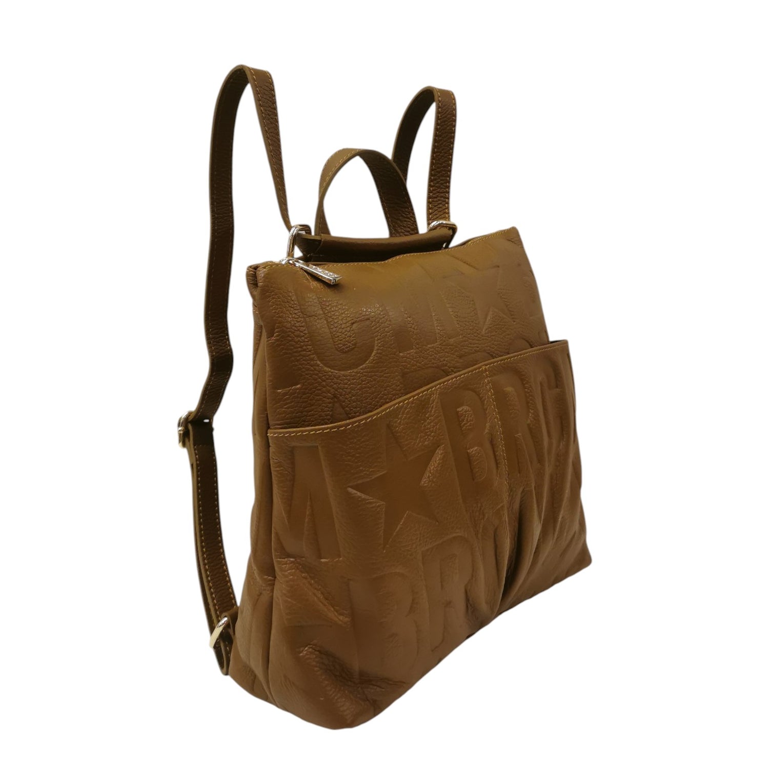 M Brc Borsa/Zaino Nero Linea Macro Doll in Pelle Logata Senape con Tasconi