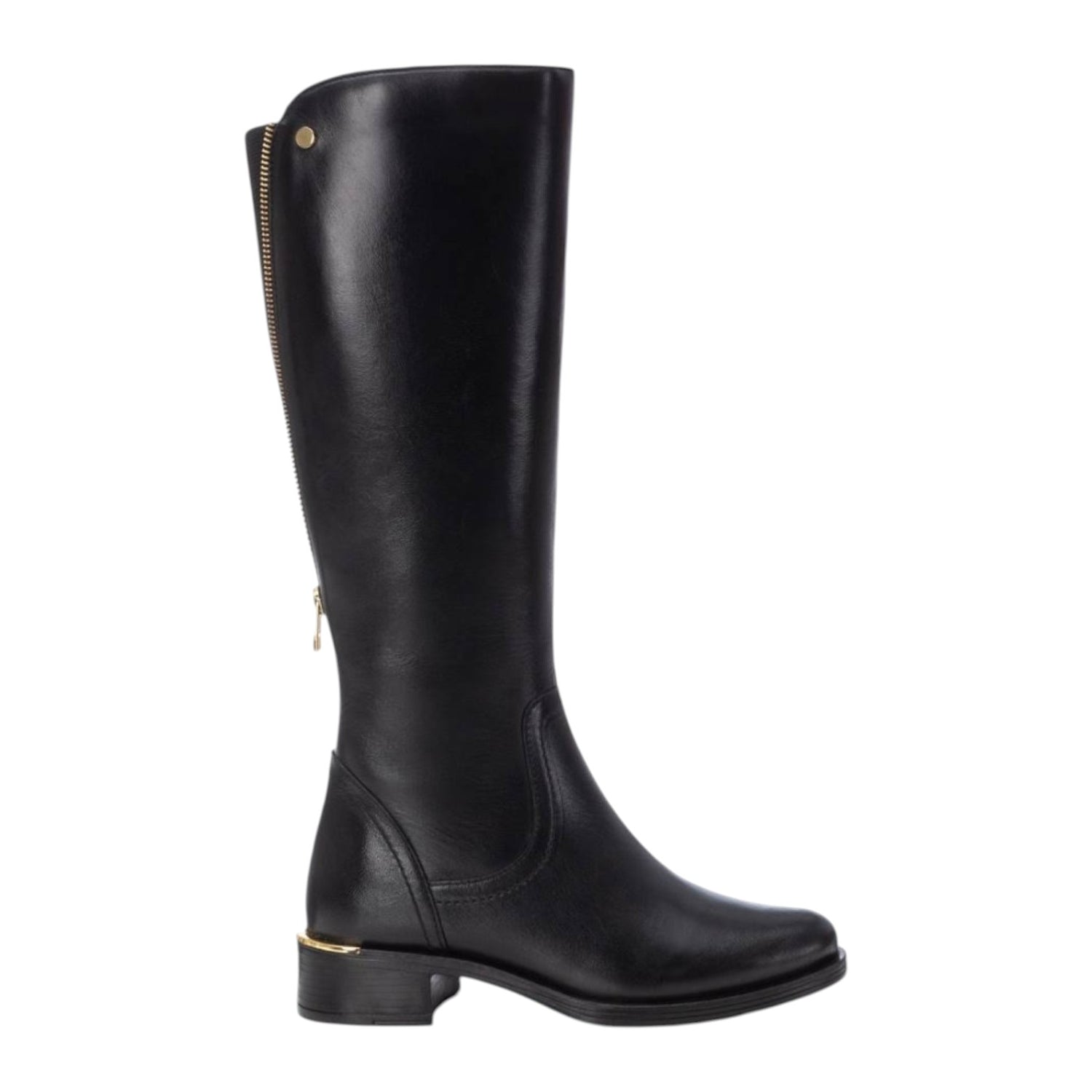Carmela Stivale Donna in Pelle Nera con Zip sul Retro