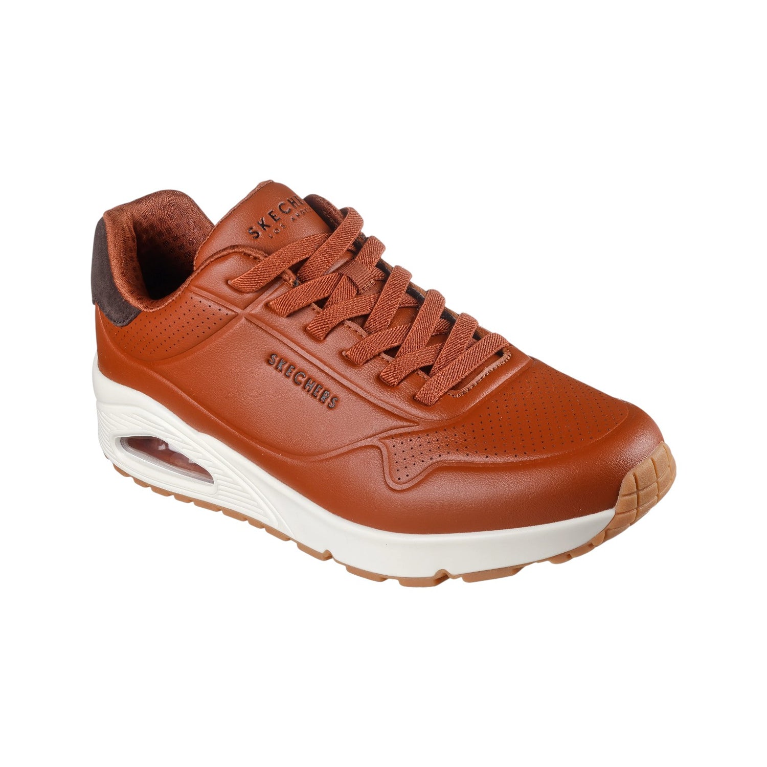 Skechers Slip On Uomo in Ecopelle Cognac Uno - Tailored Air