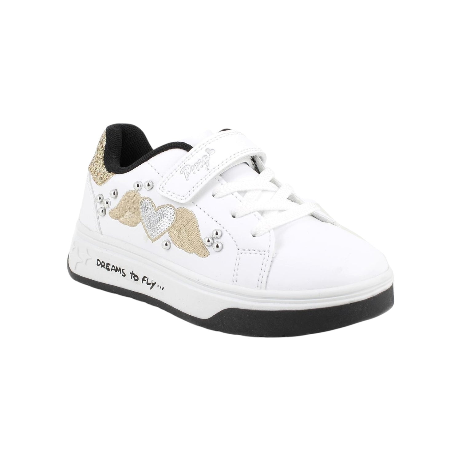 Primigi Sneakers Bambina in Ecopelle Bianca con Cuore con Ali