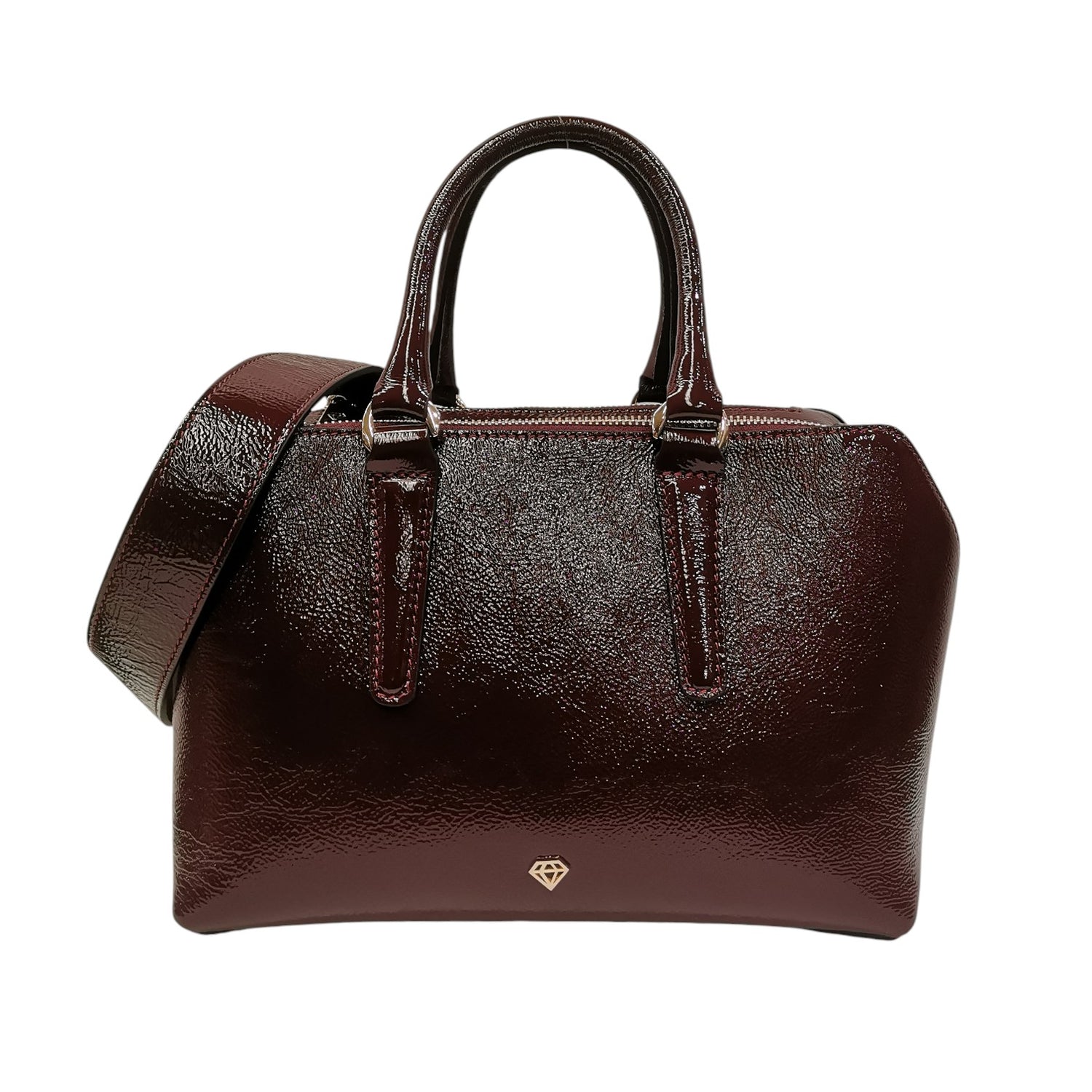 Caleidos Bauletto Donna in Vernice Bordeaux con Tracolla