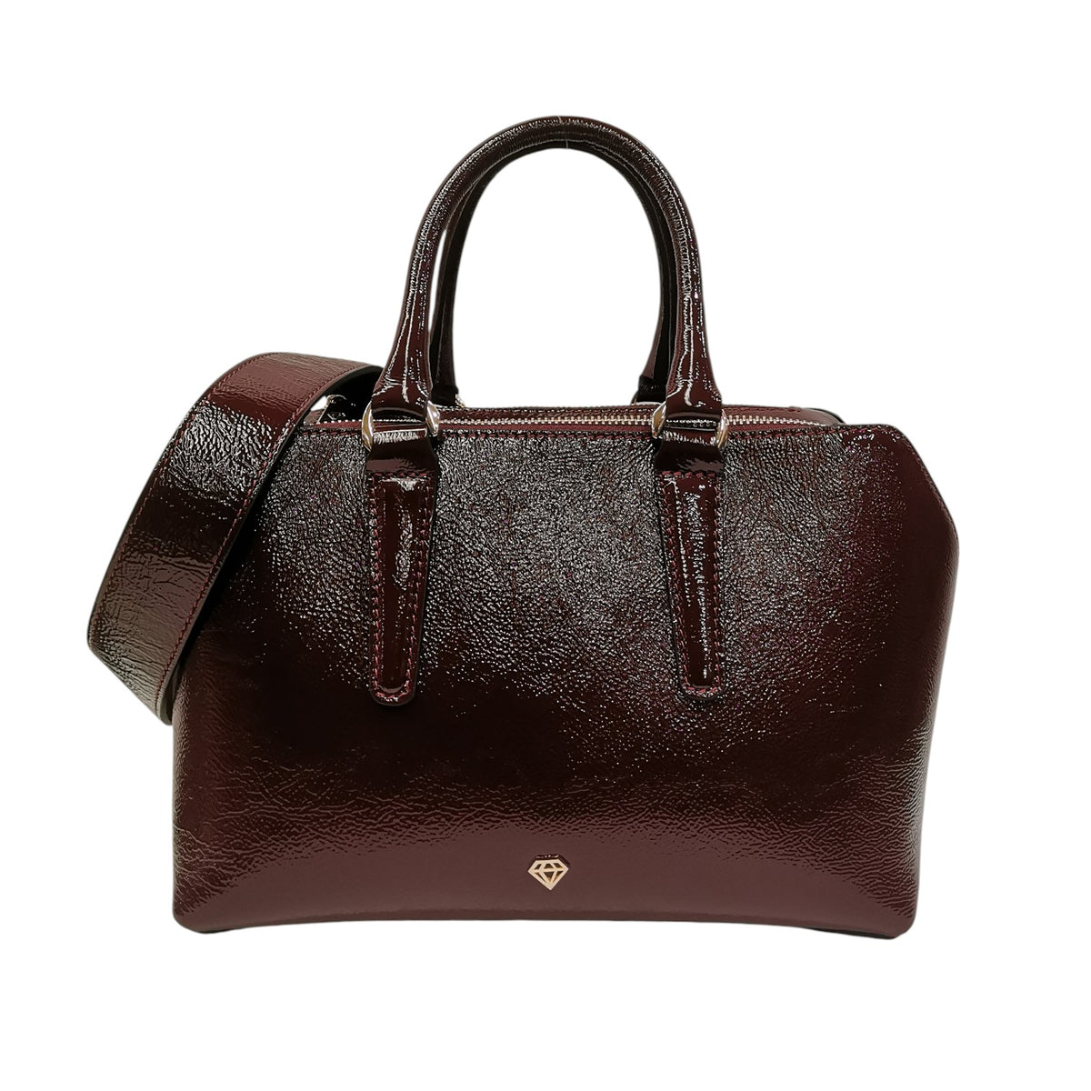 Caleidos Bauletto Donna in Vernice Bordeaux con Tracolla