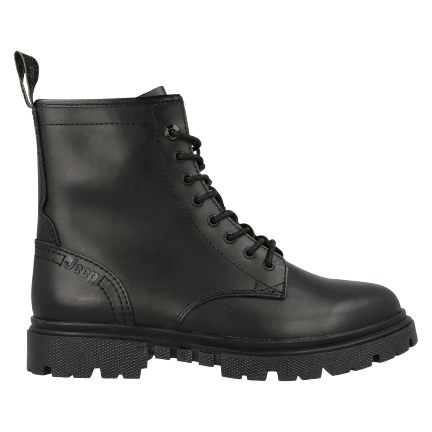 Jeep Anfibio Stringato Uomo in Pelle Nera