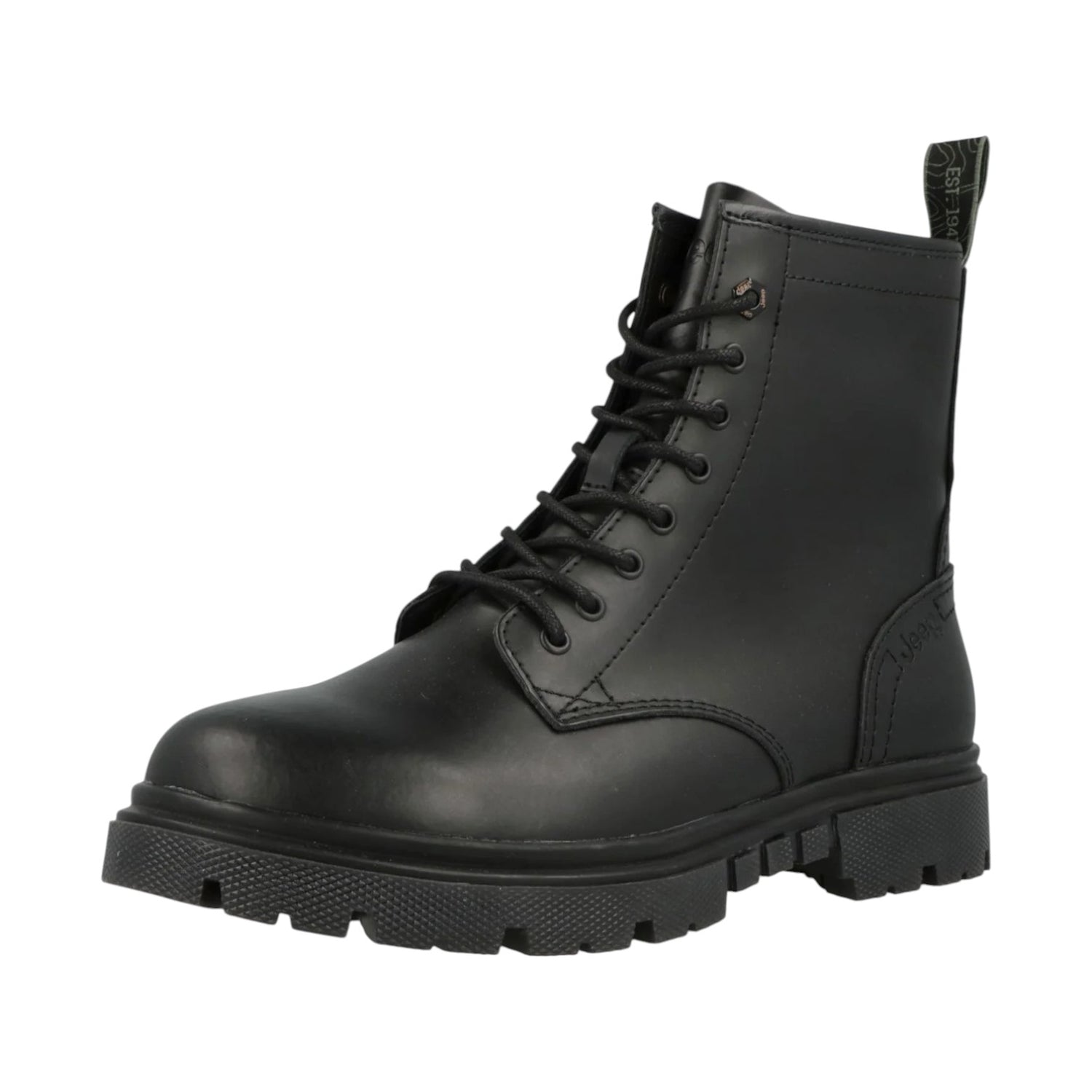 Jeep Anfibio Stringato Uomo in Pelle Nera