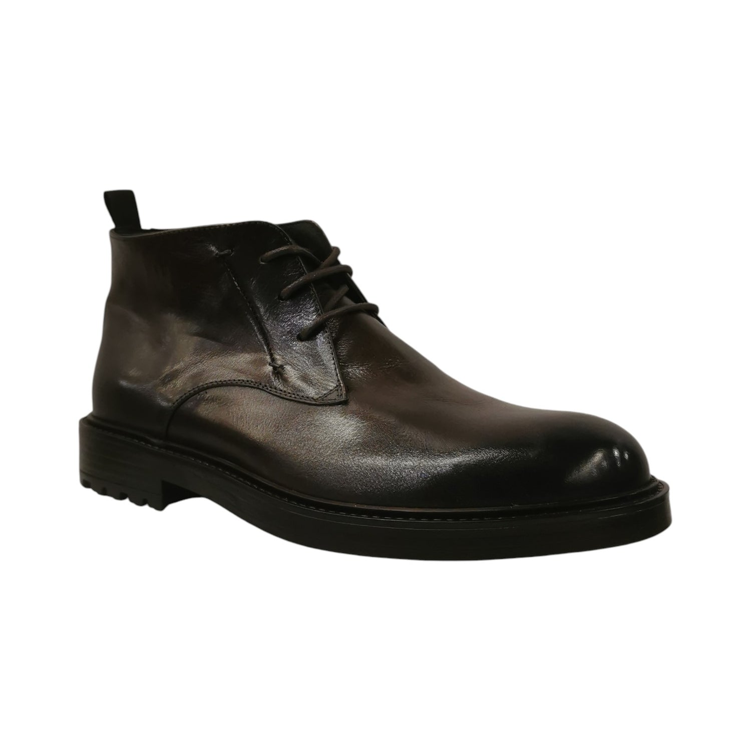 Exton Polacchino Stringato Uomo in Pelle Castagno