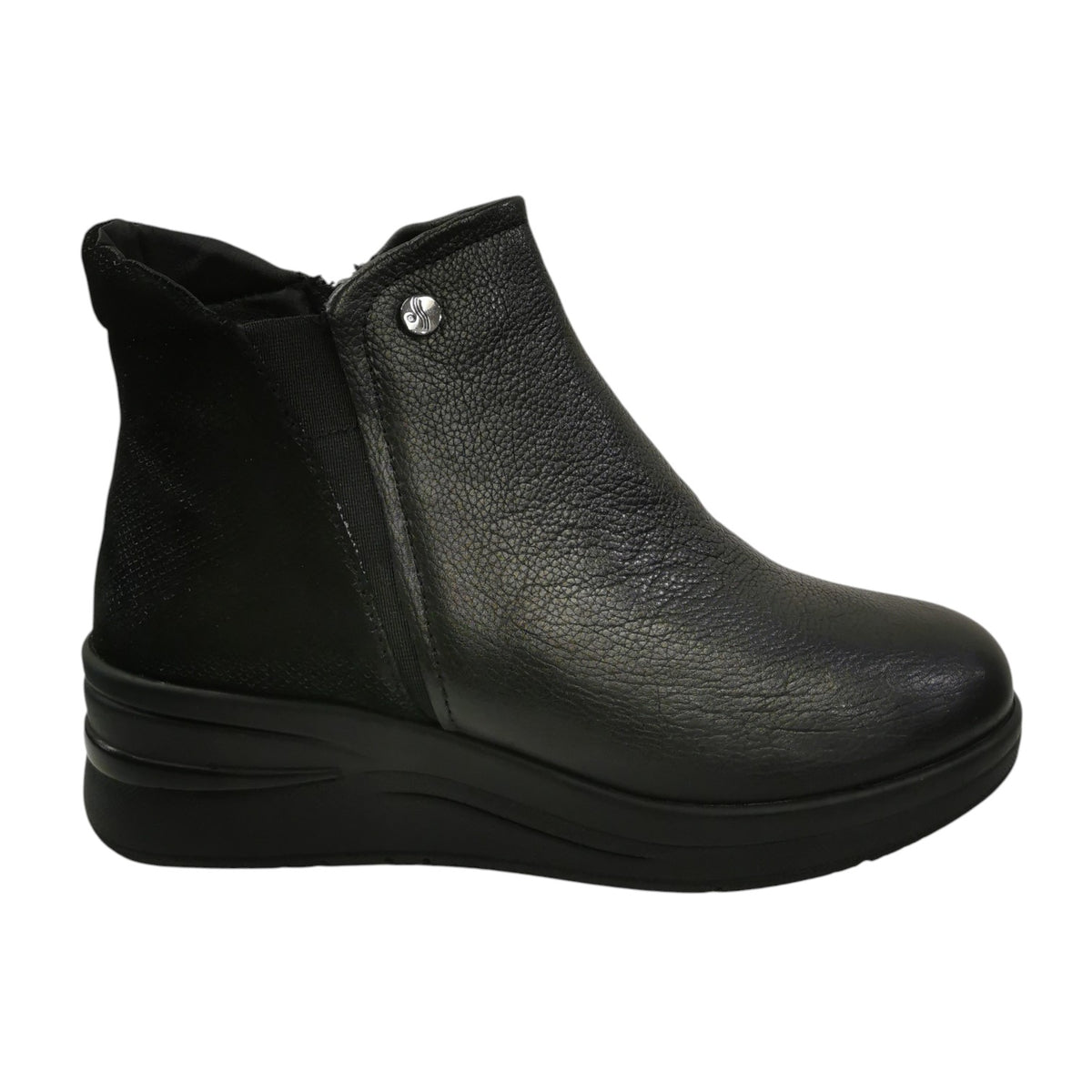 Susimoda Stivaletto Donna in Pelle e Camoscio con Zeppa