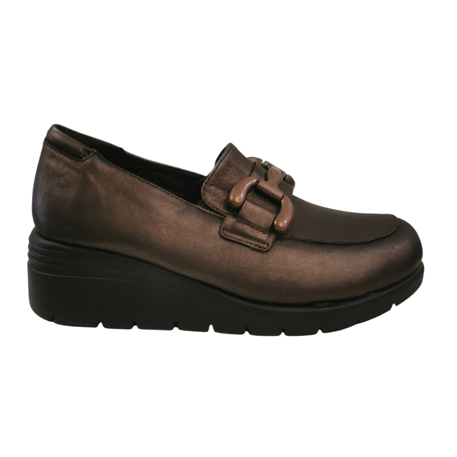 Susimoda Mocassino Donna in Pelle Bronzo con Morsetto e Zeppa