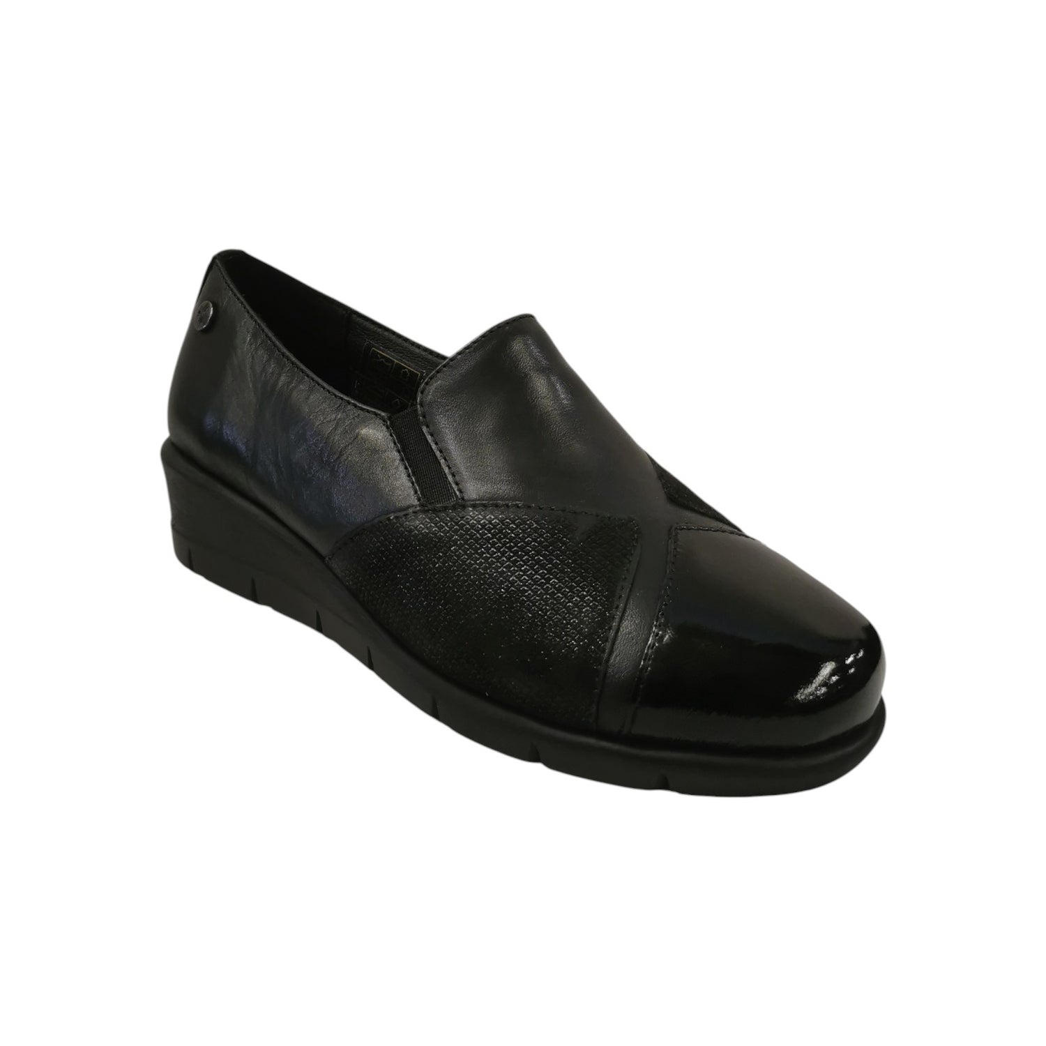 Susimoda Mocassino Donna in Pelle con Punta in Vernice Nera