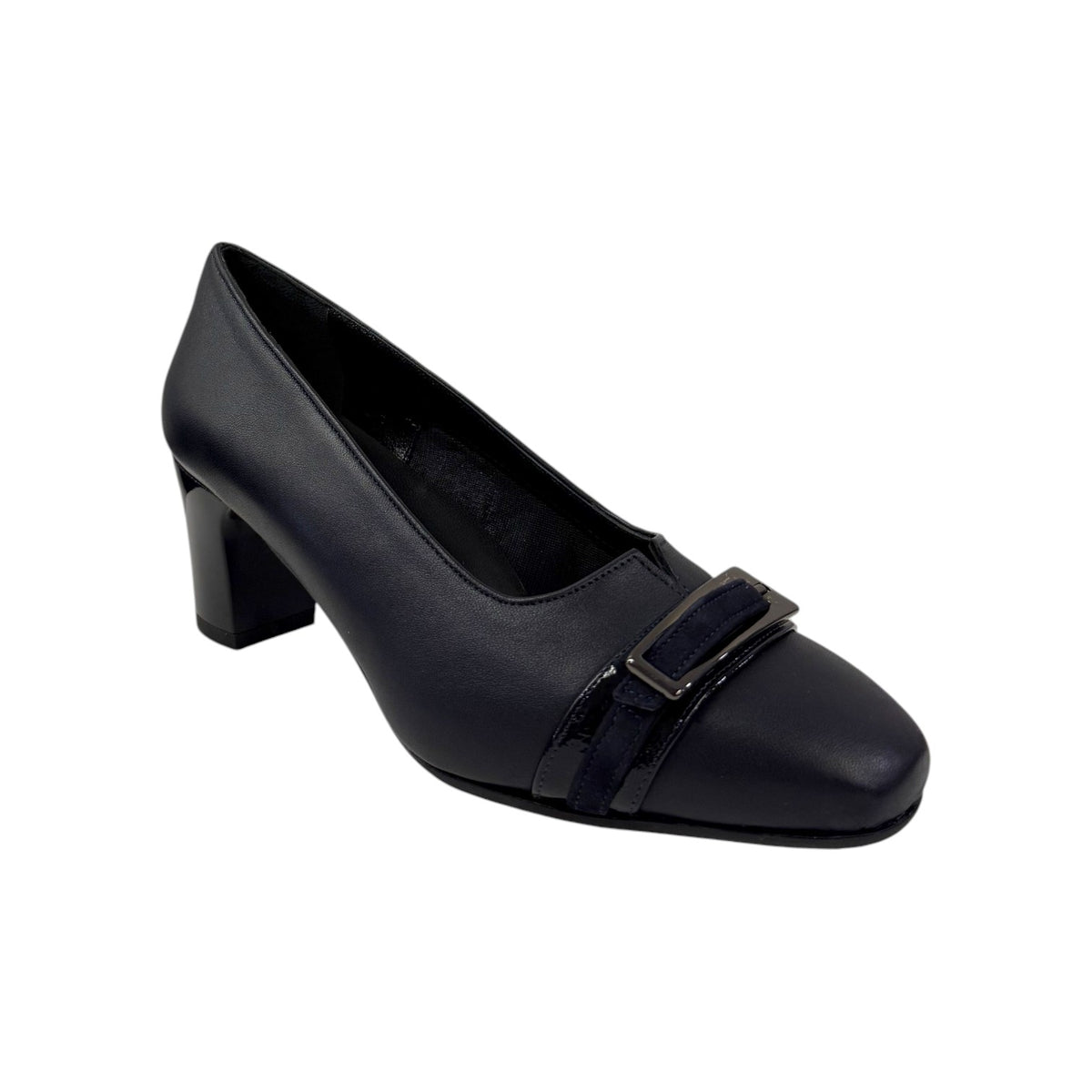 Susimoda Dècollettè Donna in Pelle Blu con Cinturino e Tacco Largo Alto 60mm