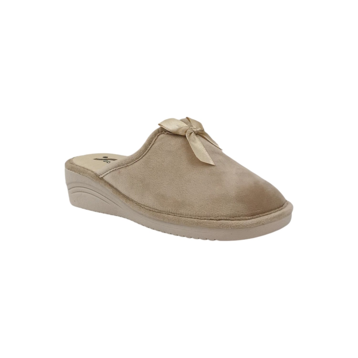 Susimoda Pantofola Donna in Velluto Beige con Fiocco in Raso