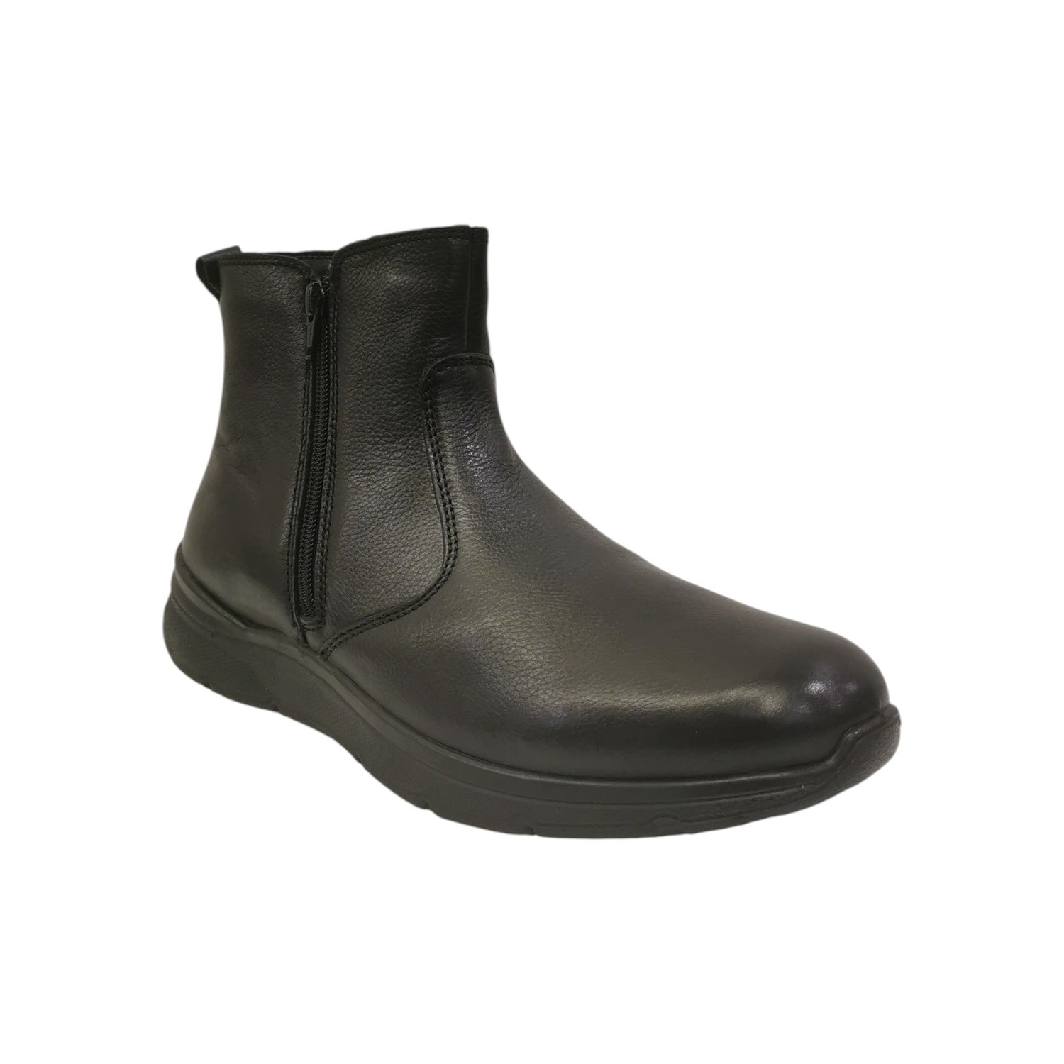 Walksan Stivaletto Uomo in Pelle Nera con Zip