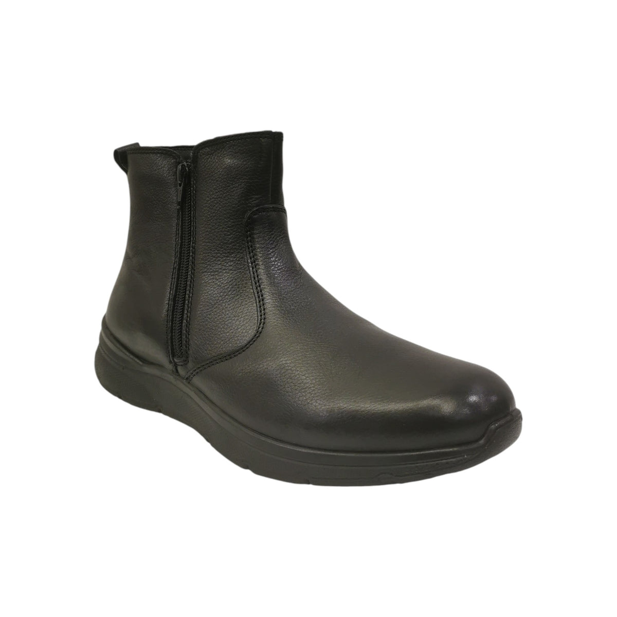 Walksan Stivaletto Uomo in Pelle Nera con Zip