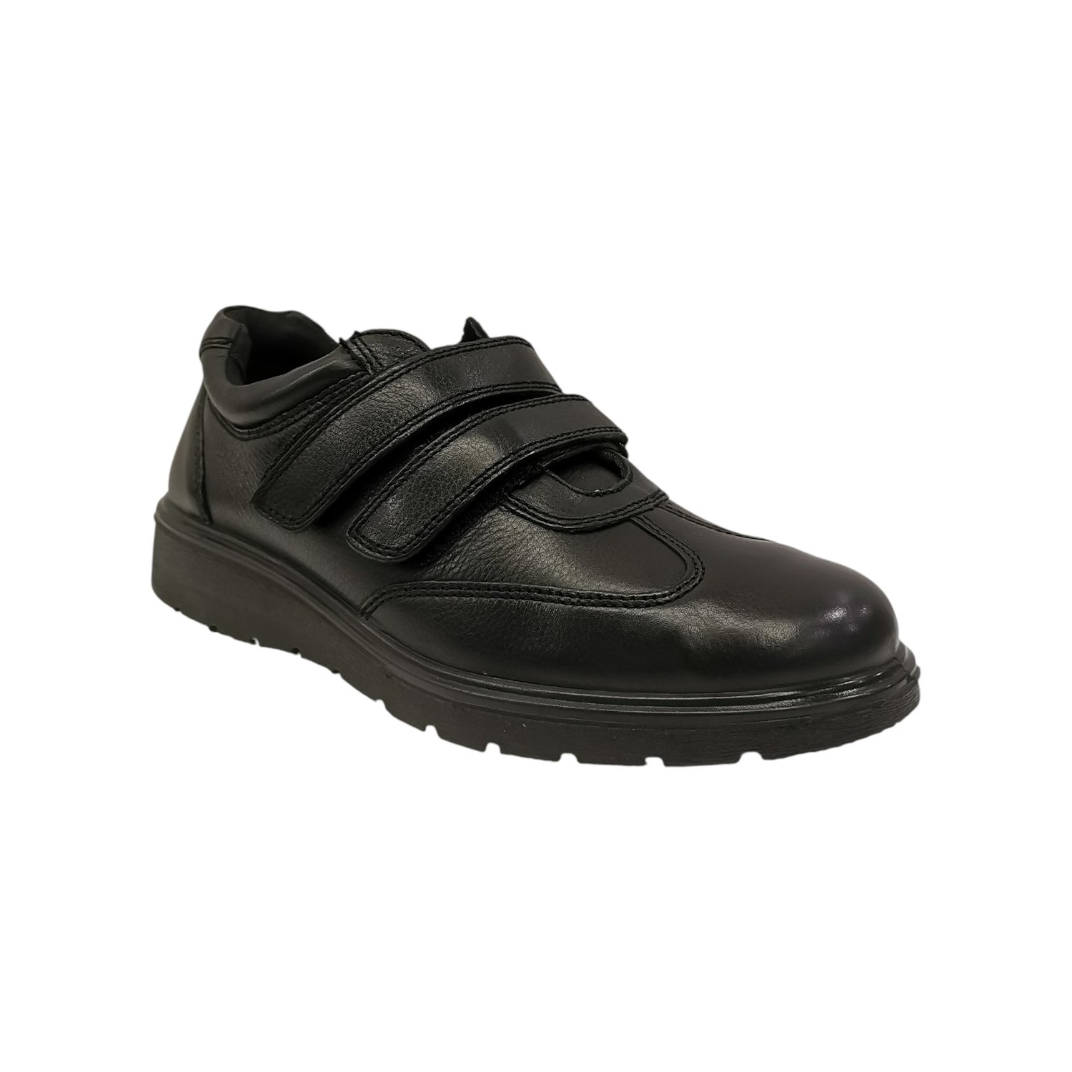 Walksan Scarpa a Strappo Uomo in Pelle Nera