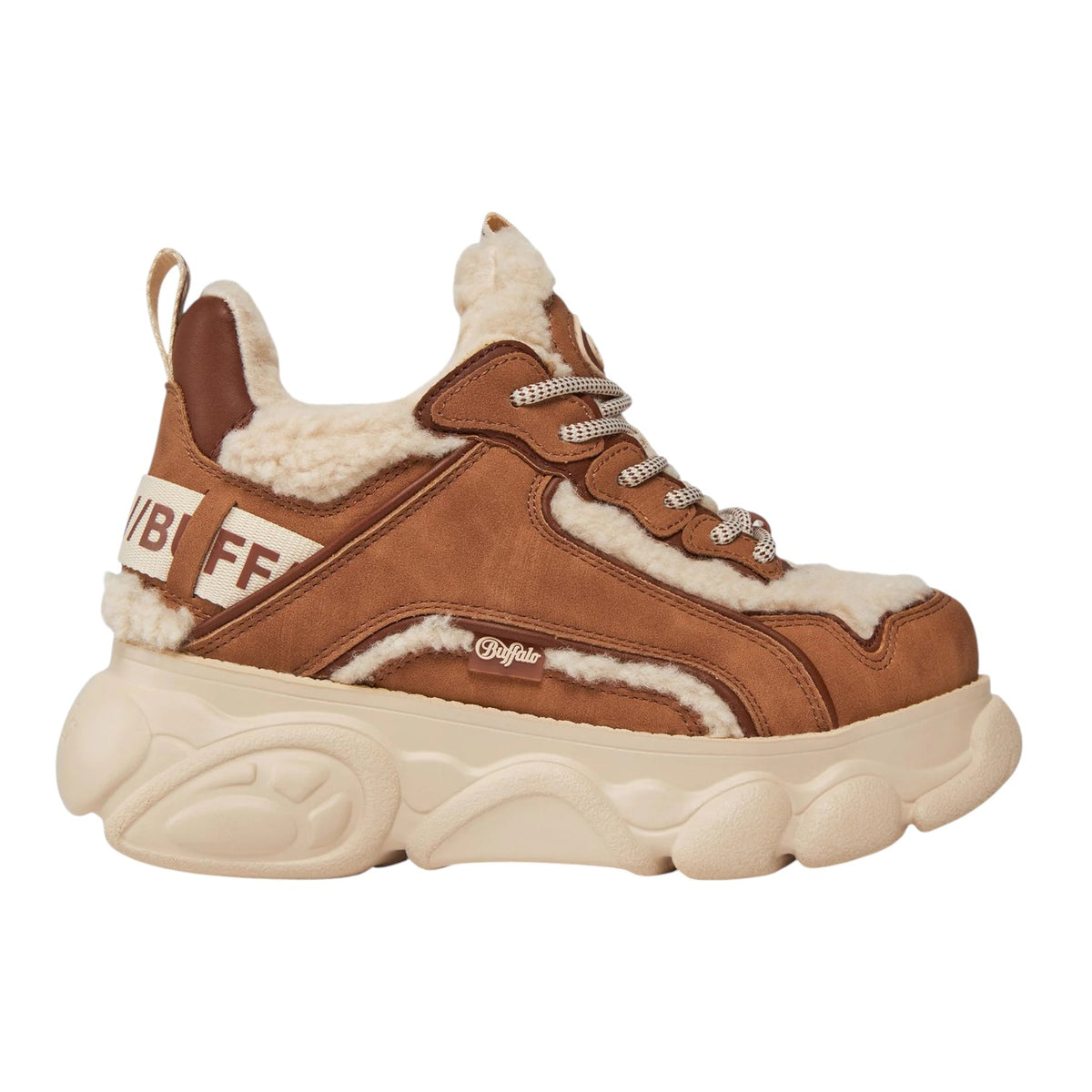 Buffalo Cld Chai Warm Sneakers Donna Beige Marrone con Pelliccia