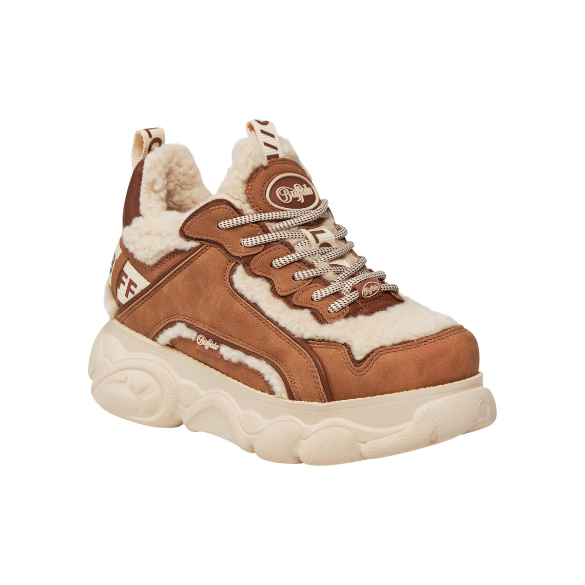 Buffalo Cld Chai Warm Sneakers Donna Beige Marrone con Pelliccia