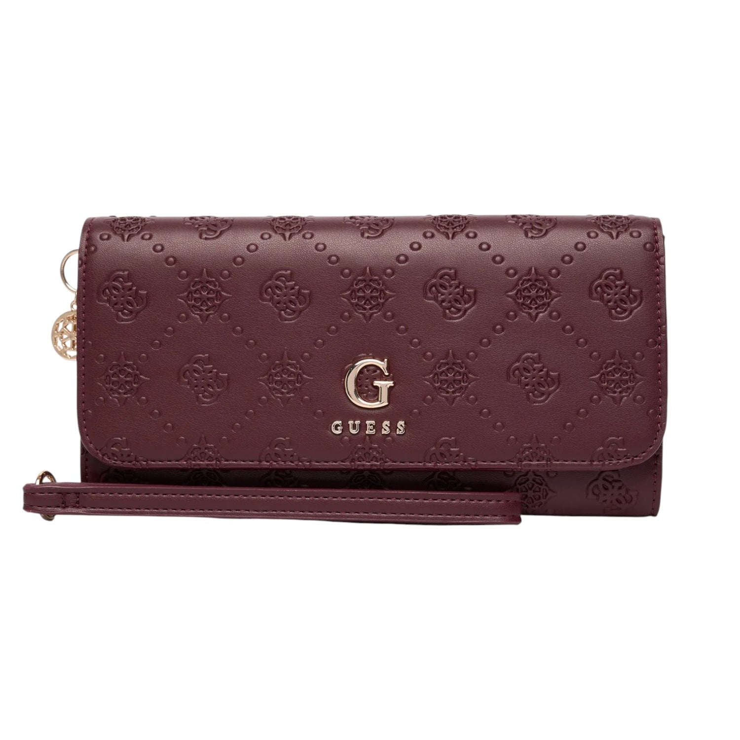 Guess Portafoglio Donna in Ecopelle Logata Bordeaux con Pochette